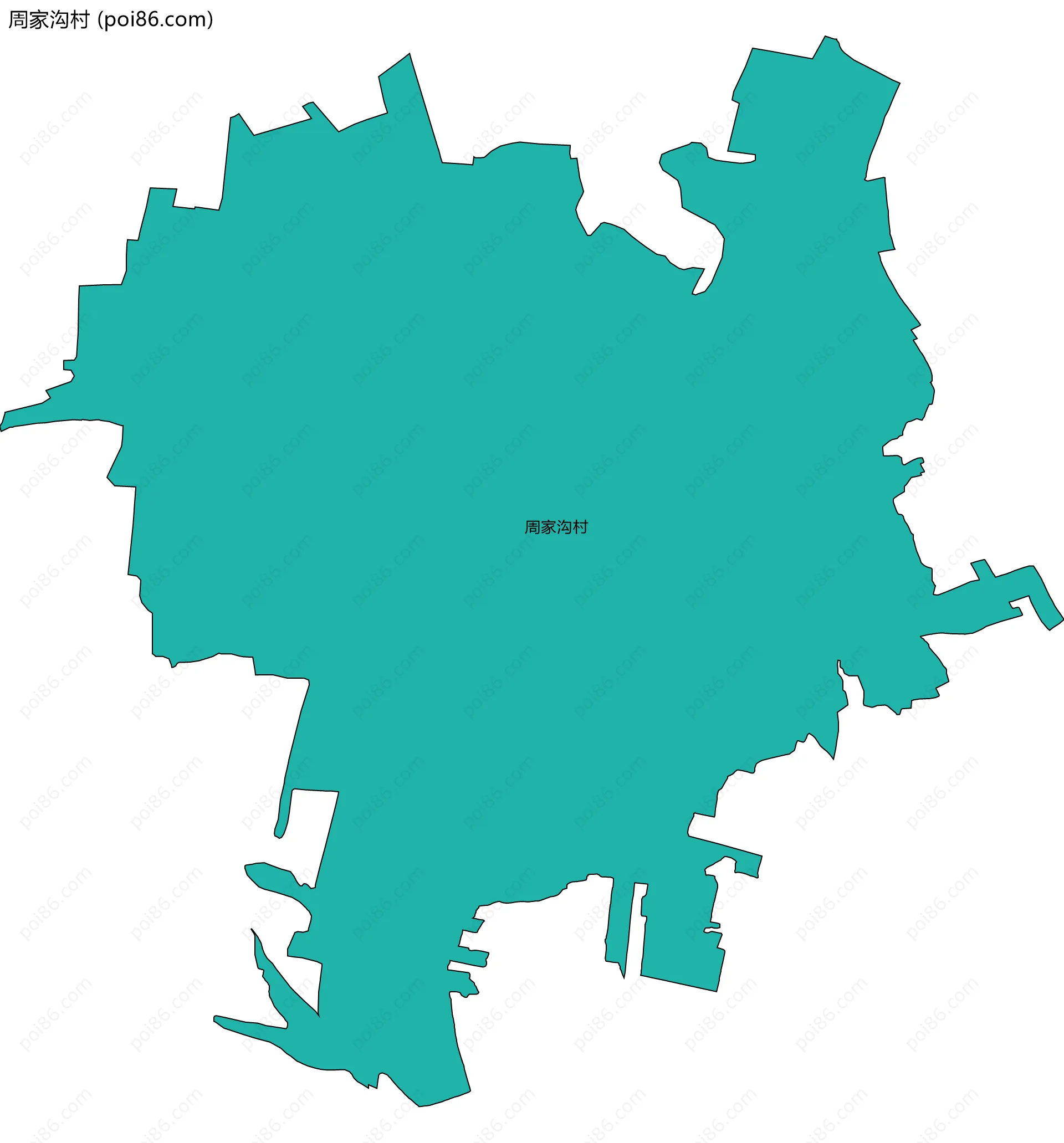 周家沟村边界地图