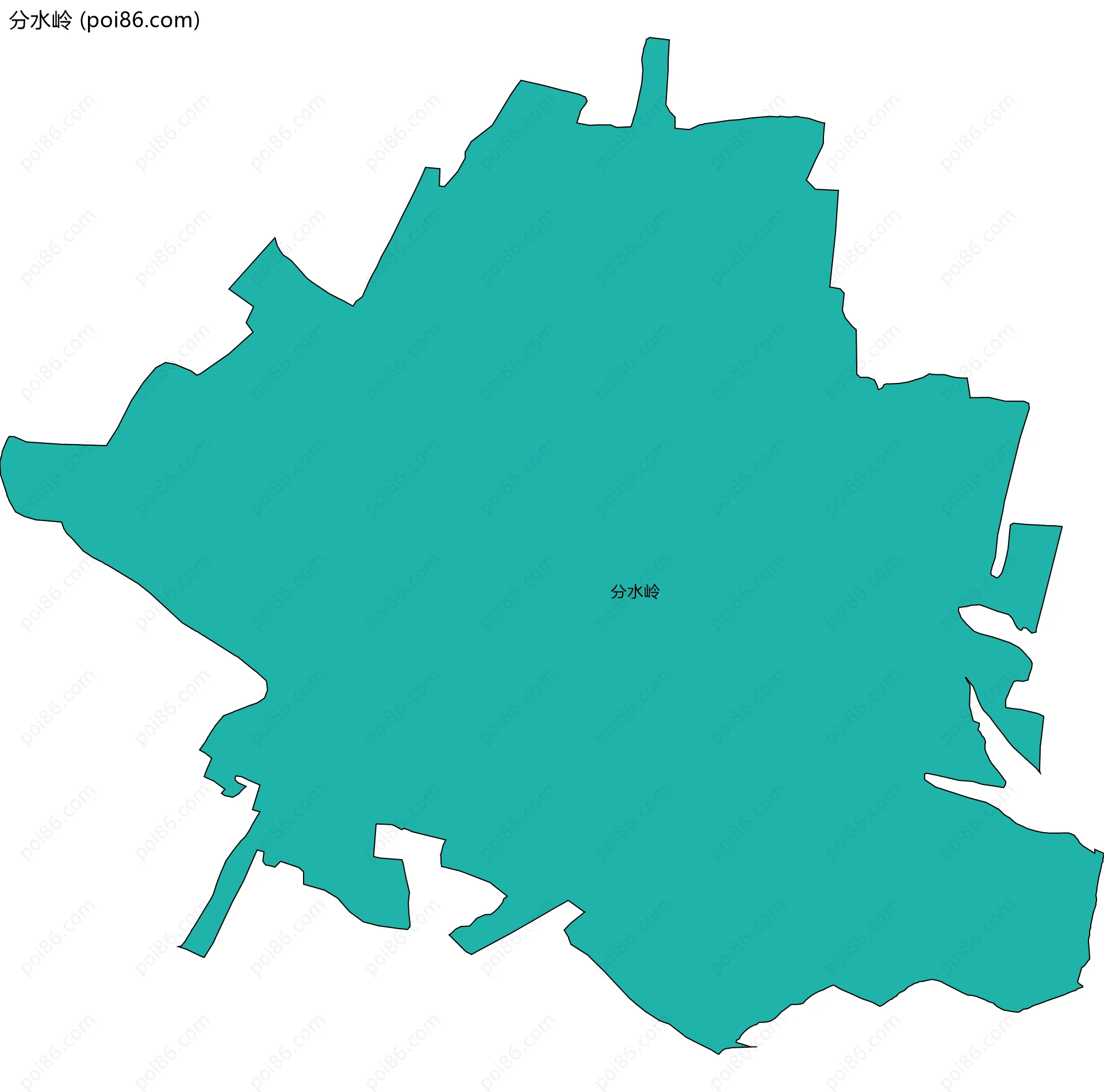 分水岭边界地图