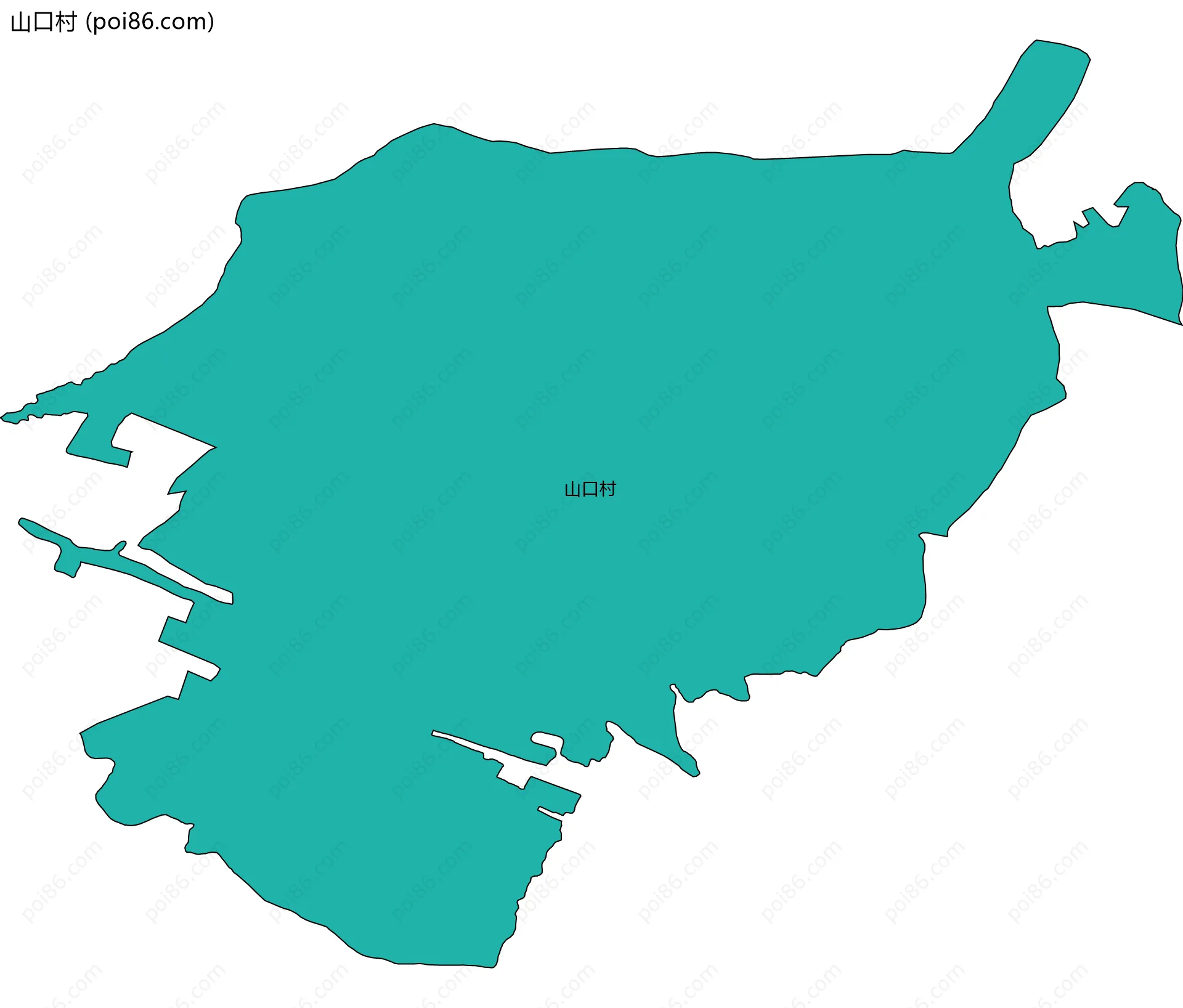 山口村边界地图