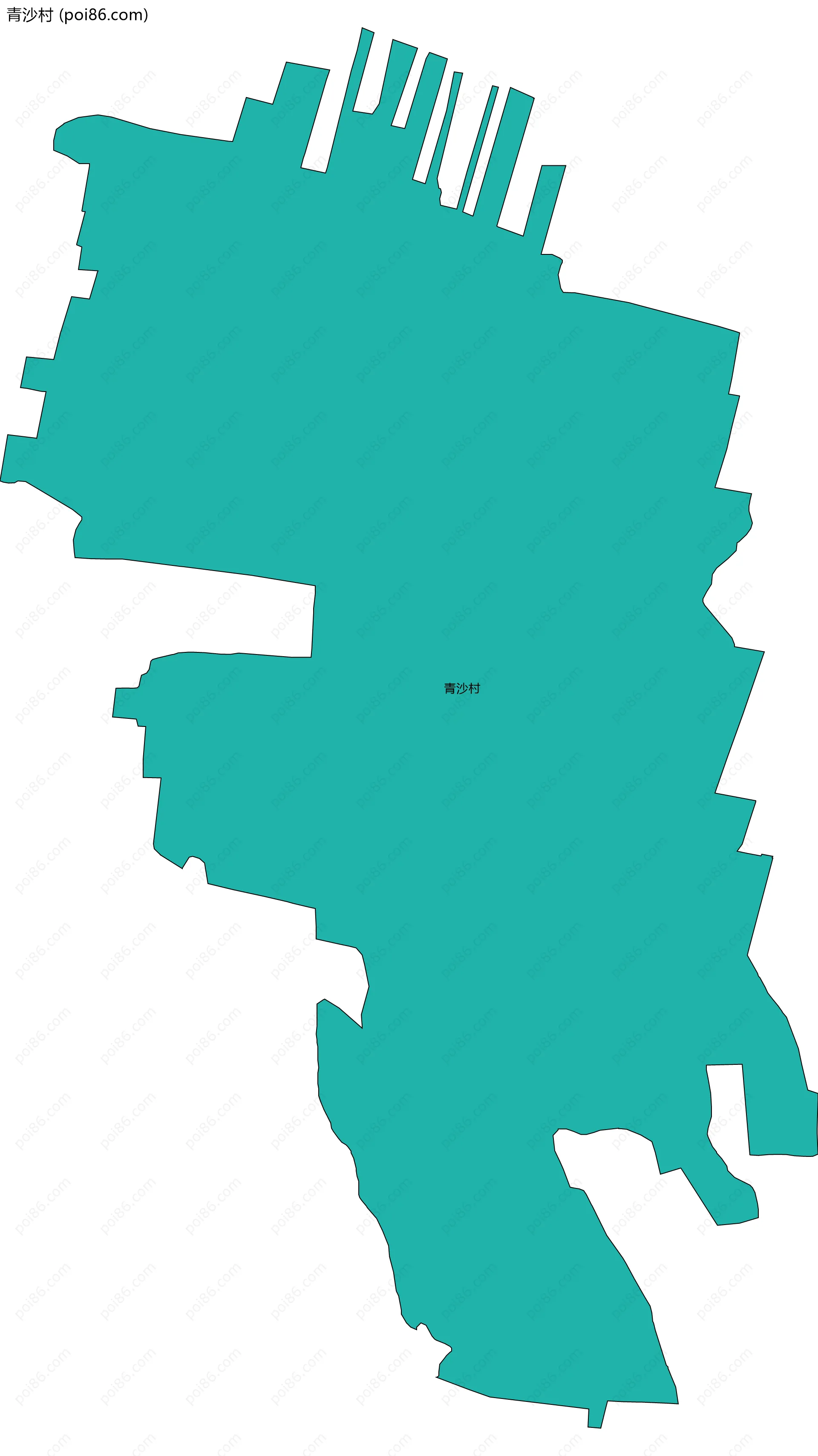 青沙村边界地图