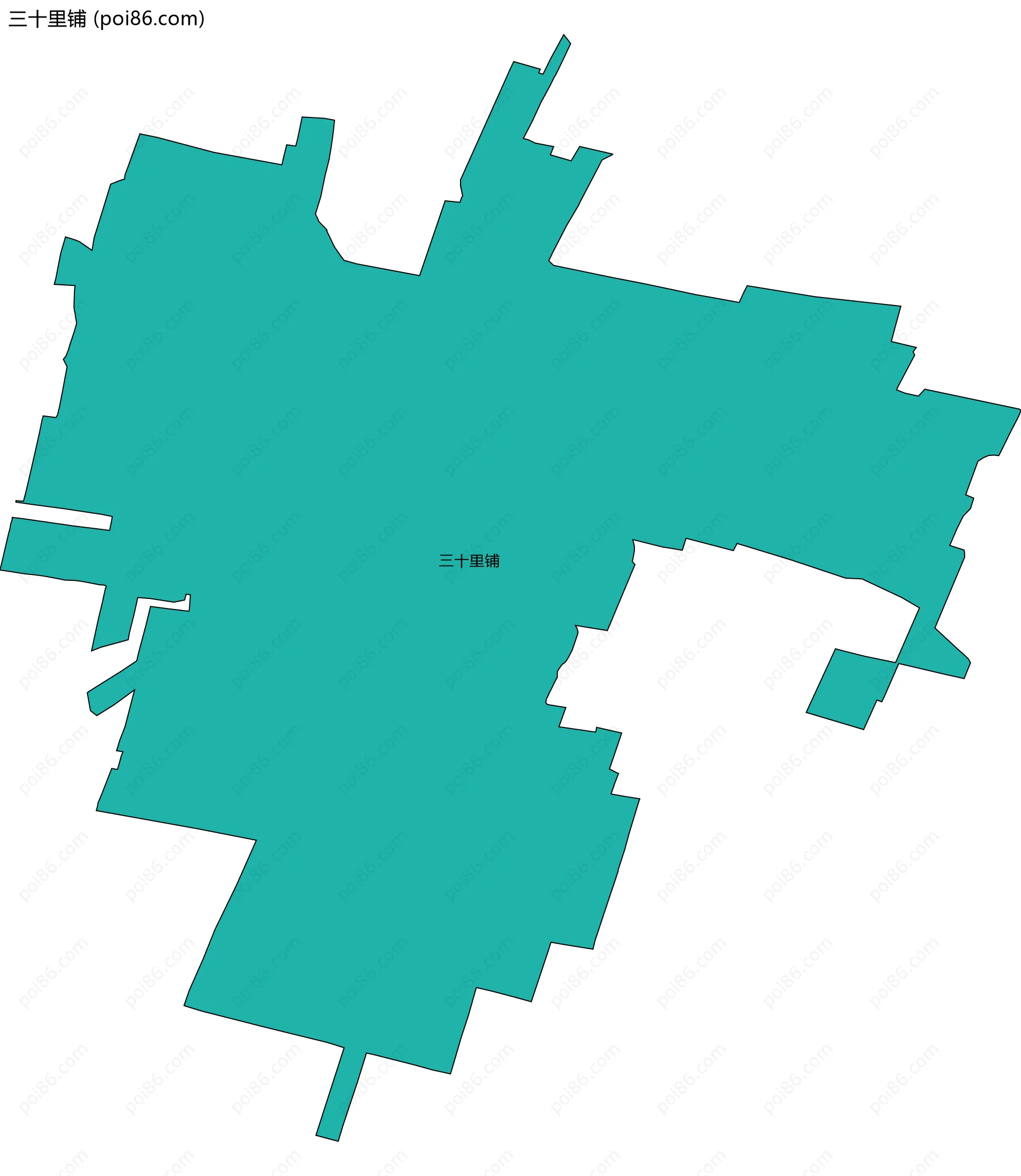 三十里铺边界地图