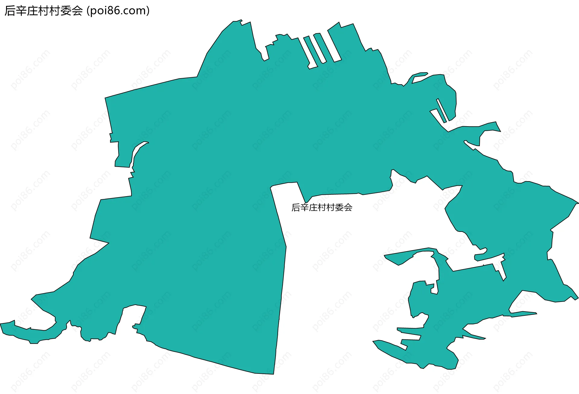 后辛庄村村委会边界地图