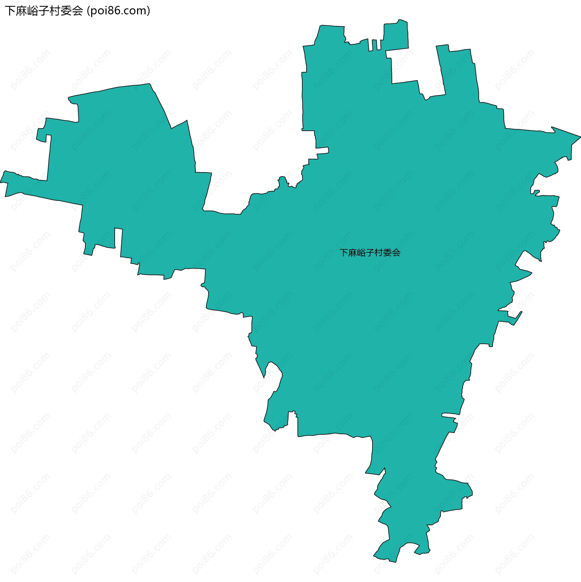 下麻峪子村委会边界地图