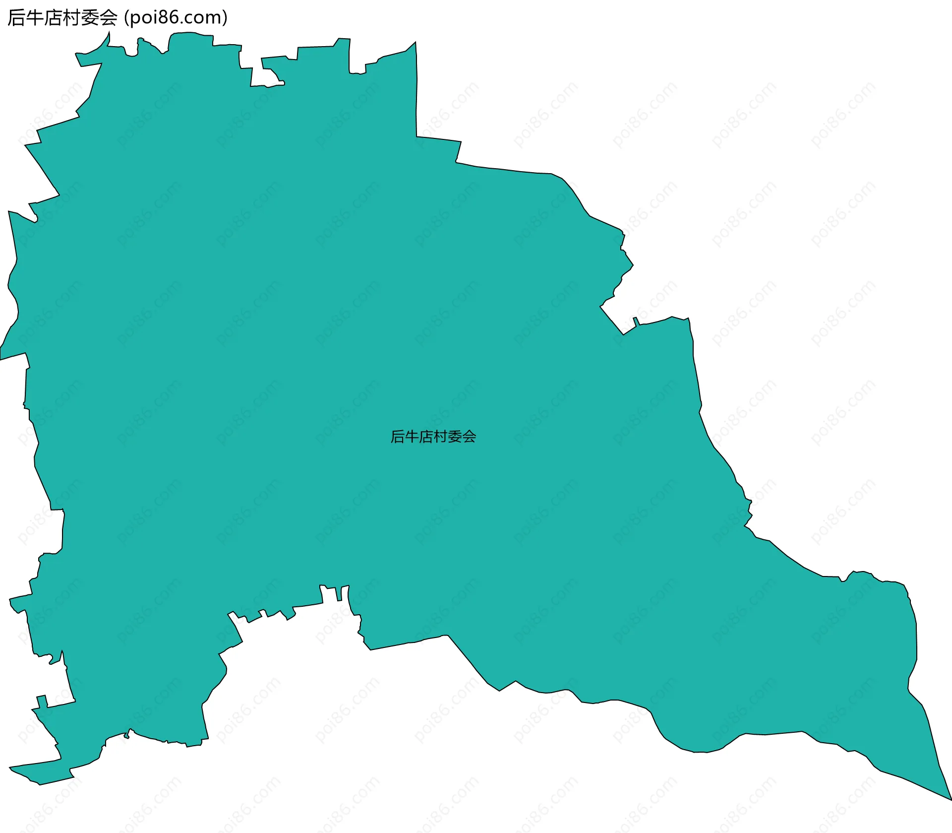 后牛店村委会边界地图
