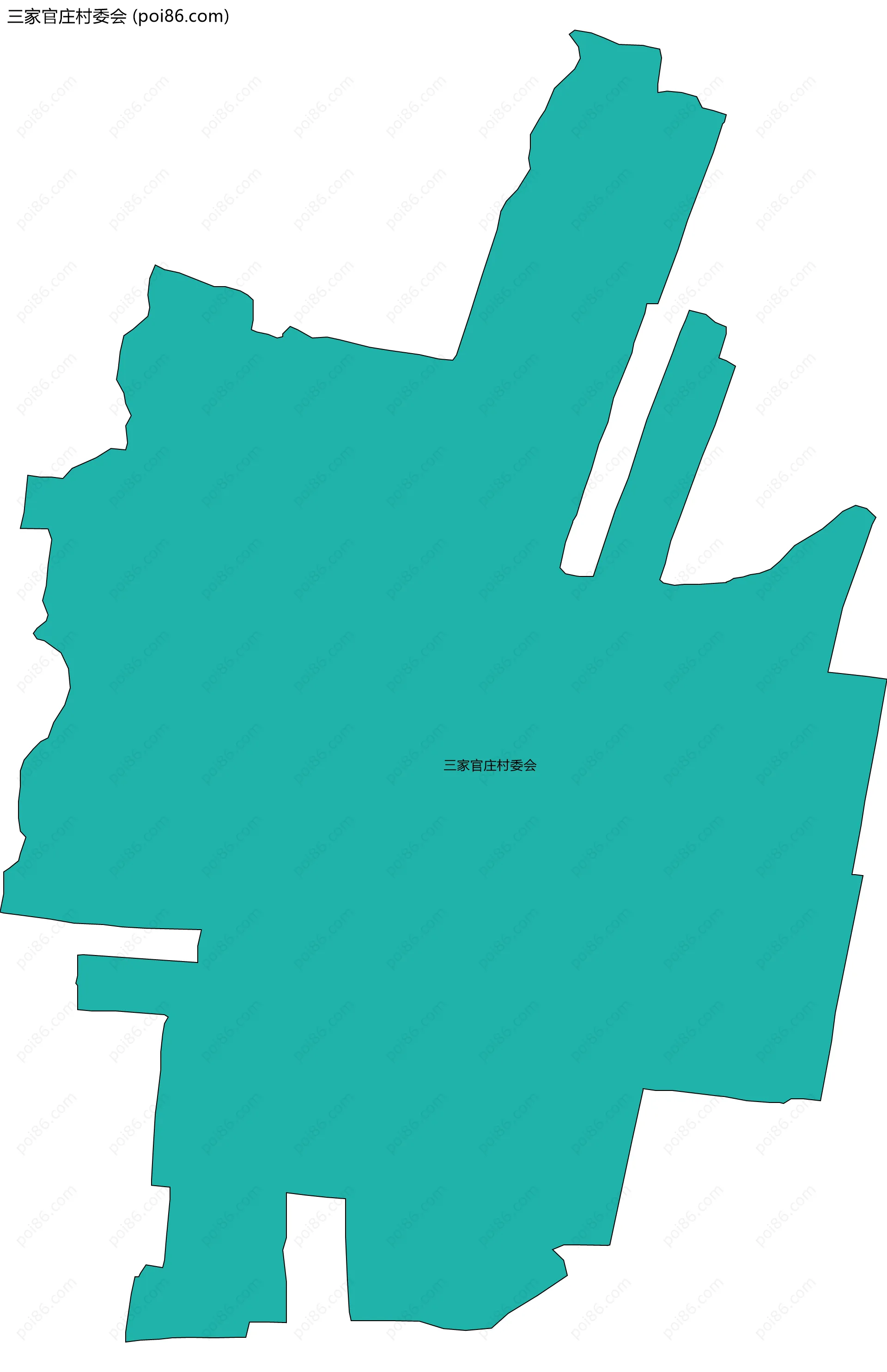 三家官庄村委会边界地图