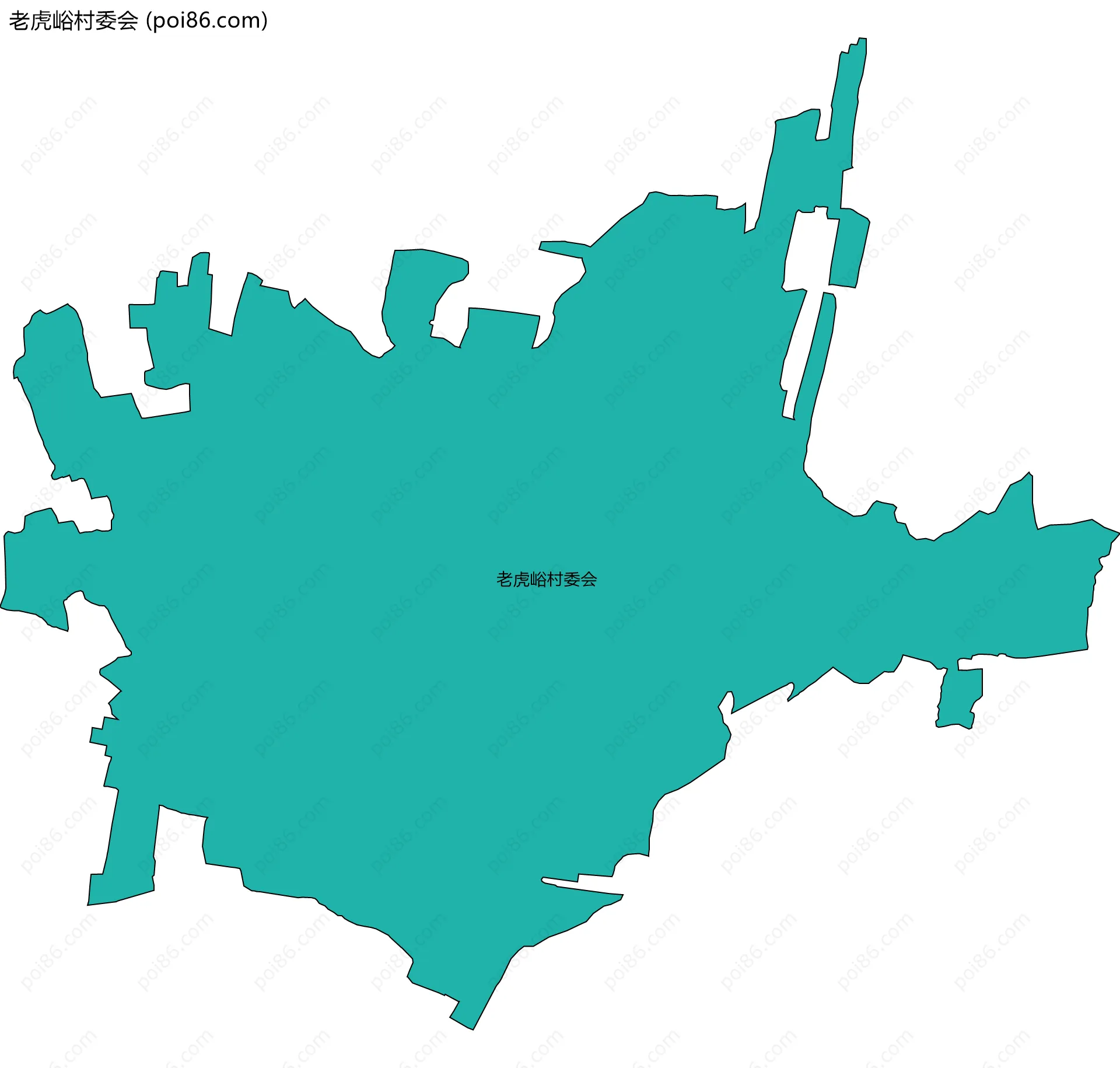 老虎峪村委会边界地图