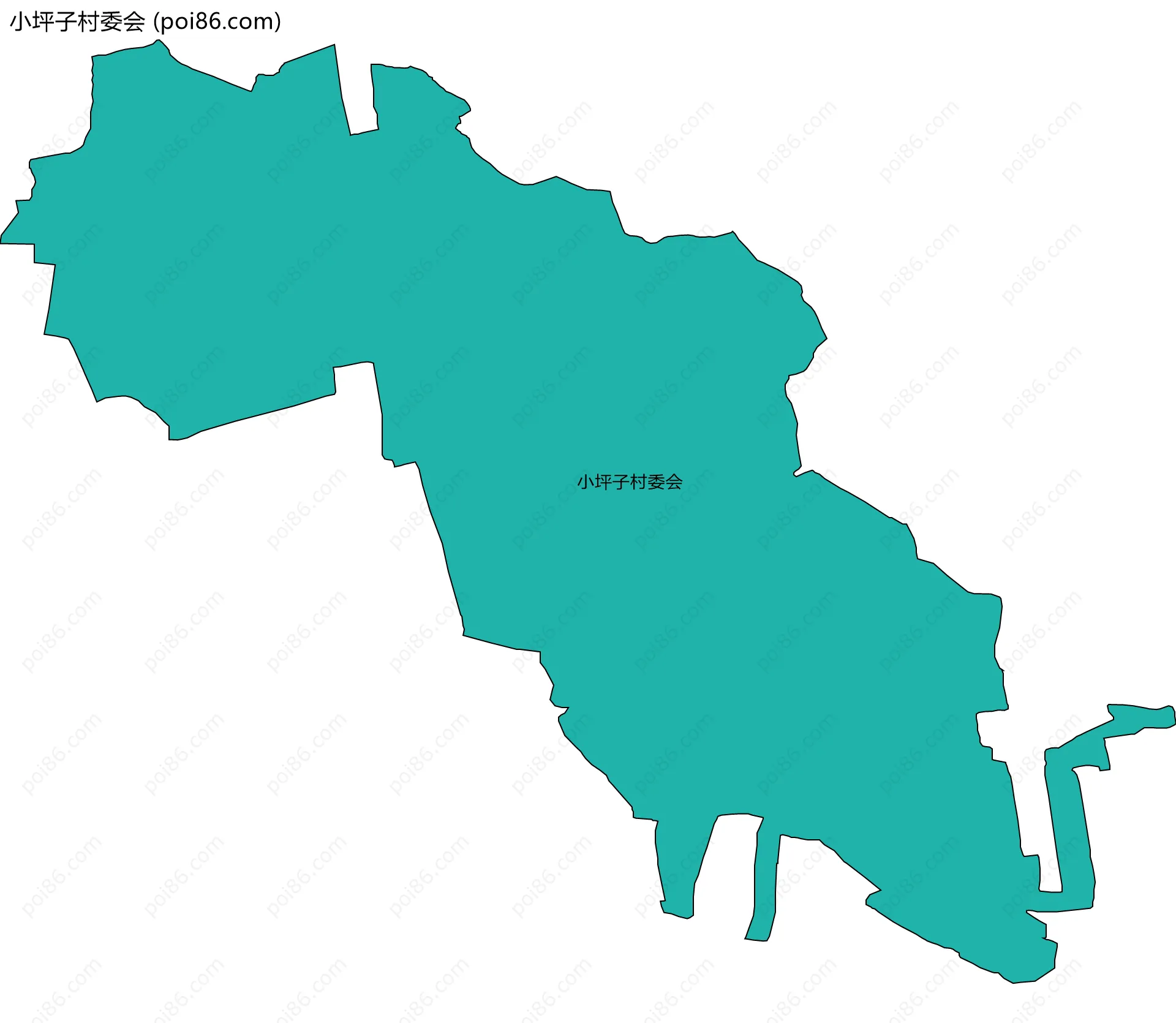 小坪子村委会边界地图