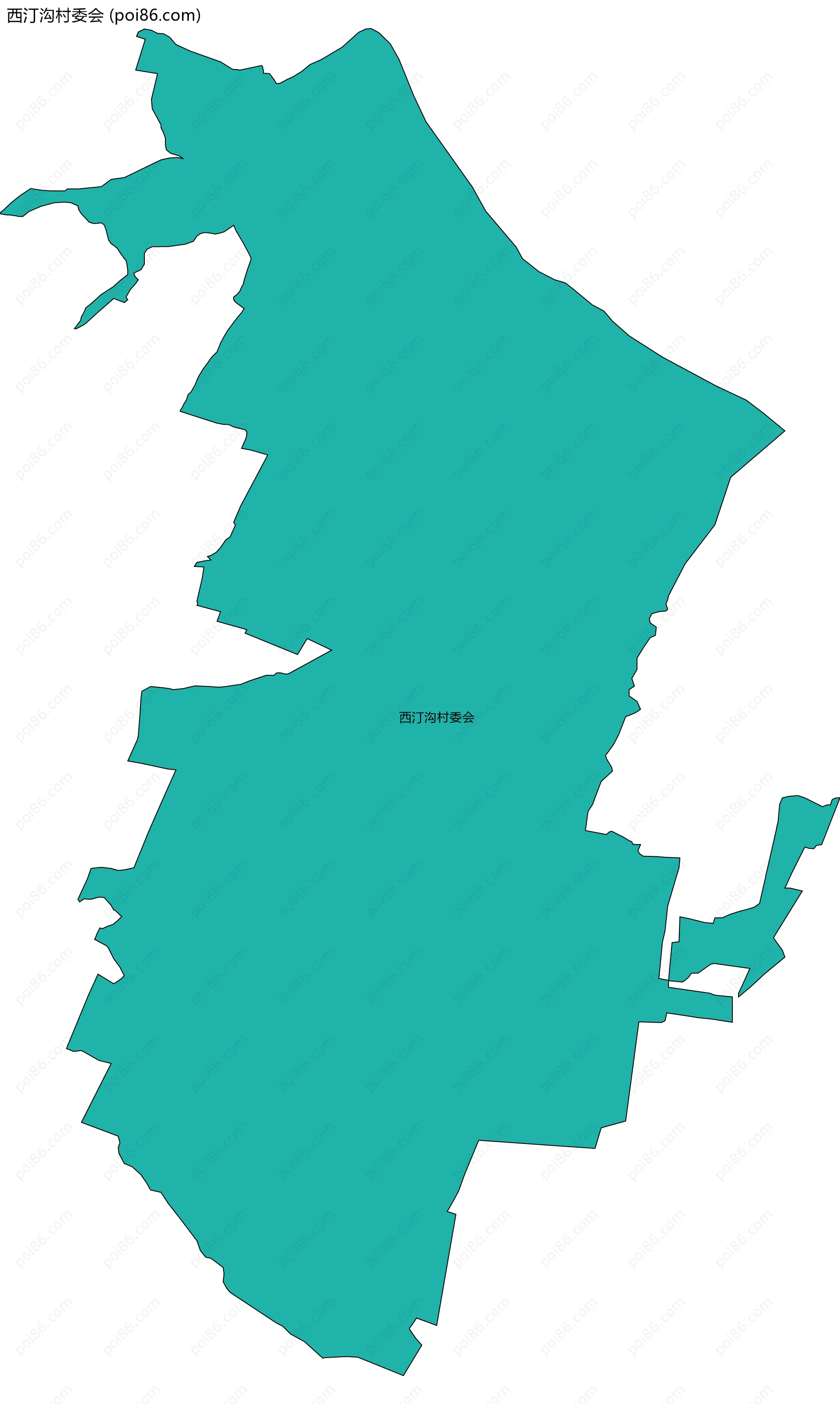 西汀沟村委会边界地图