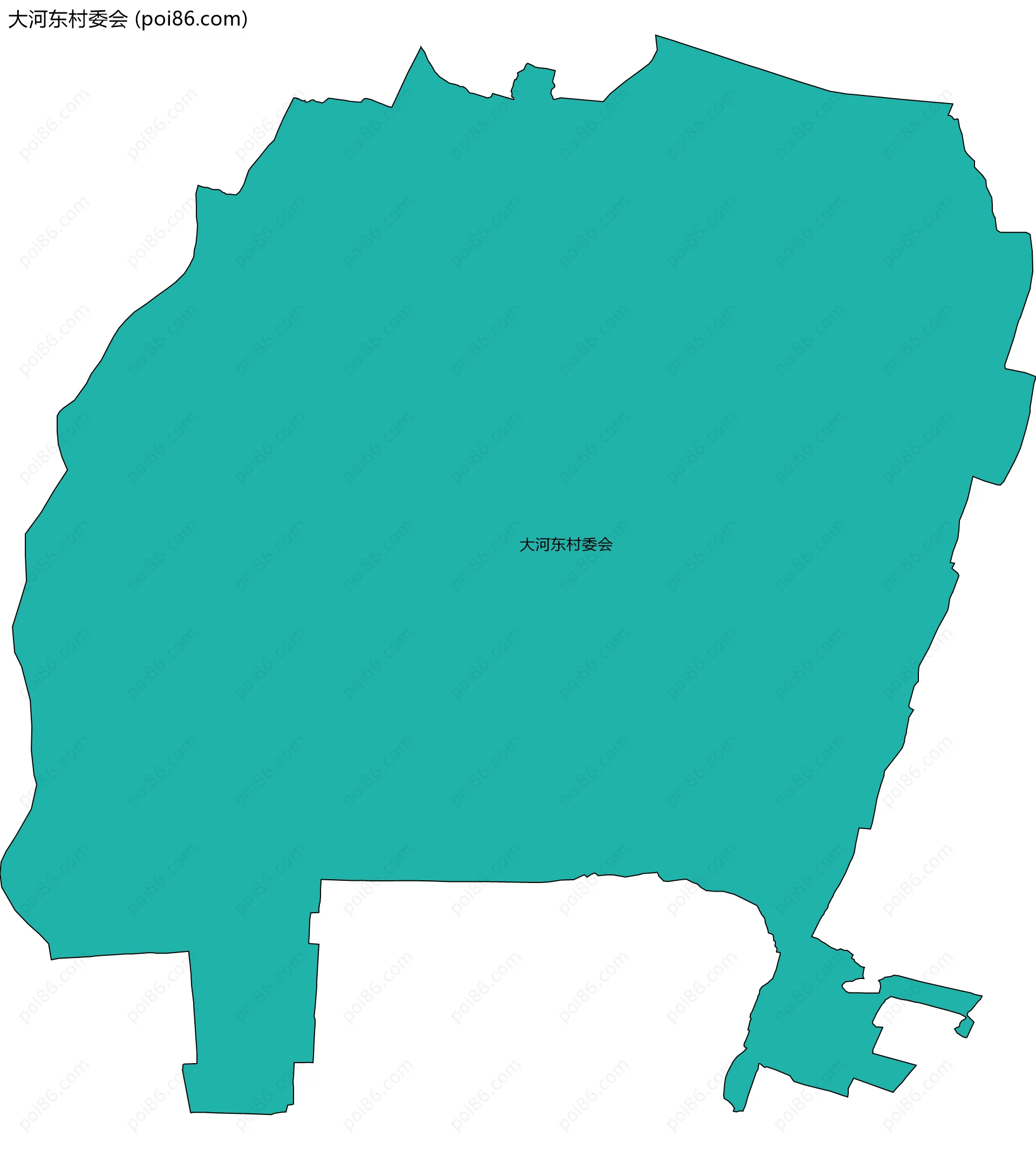 大河东村委会边界地图