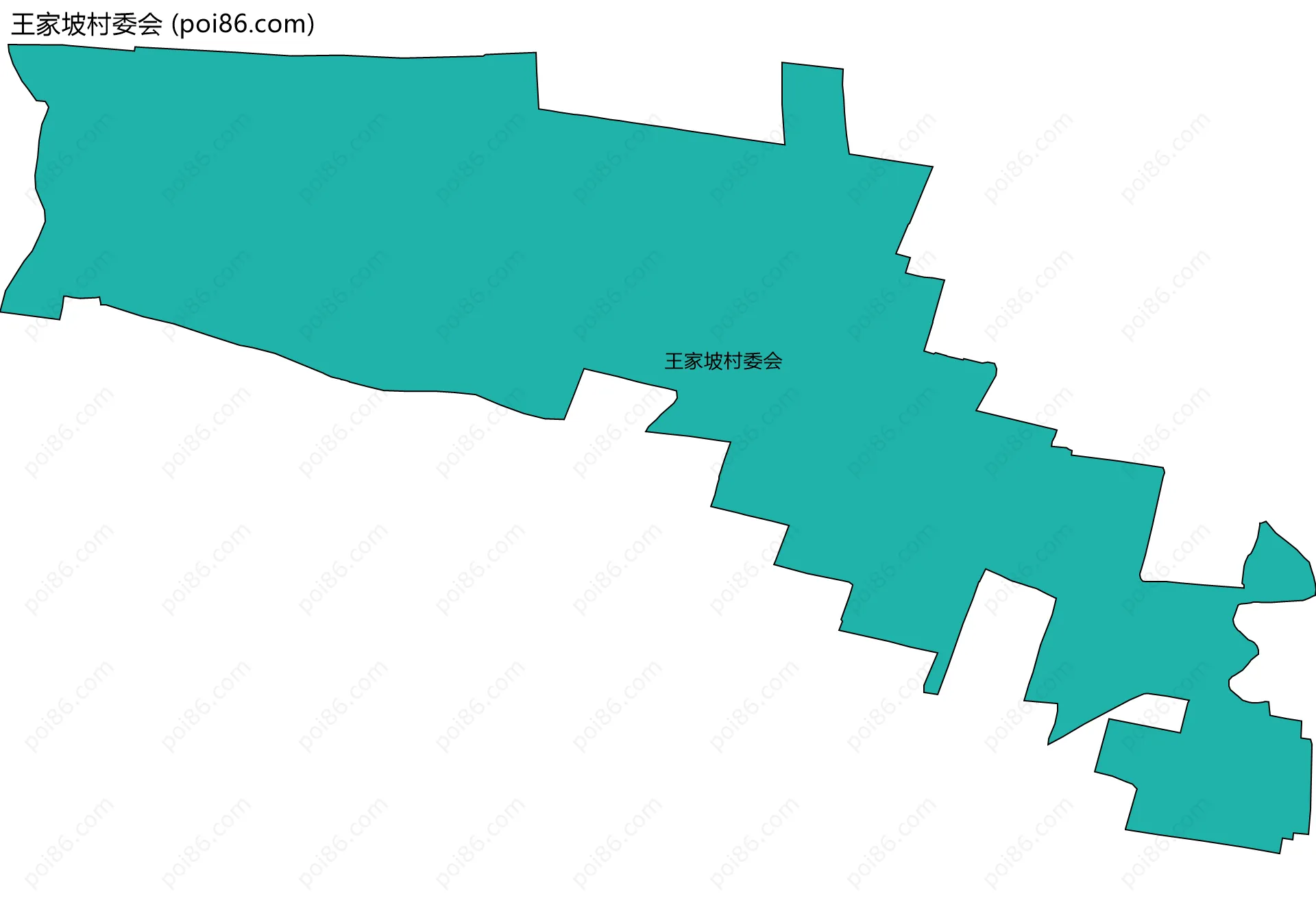 王家坡村委会边界地图