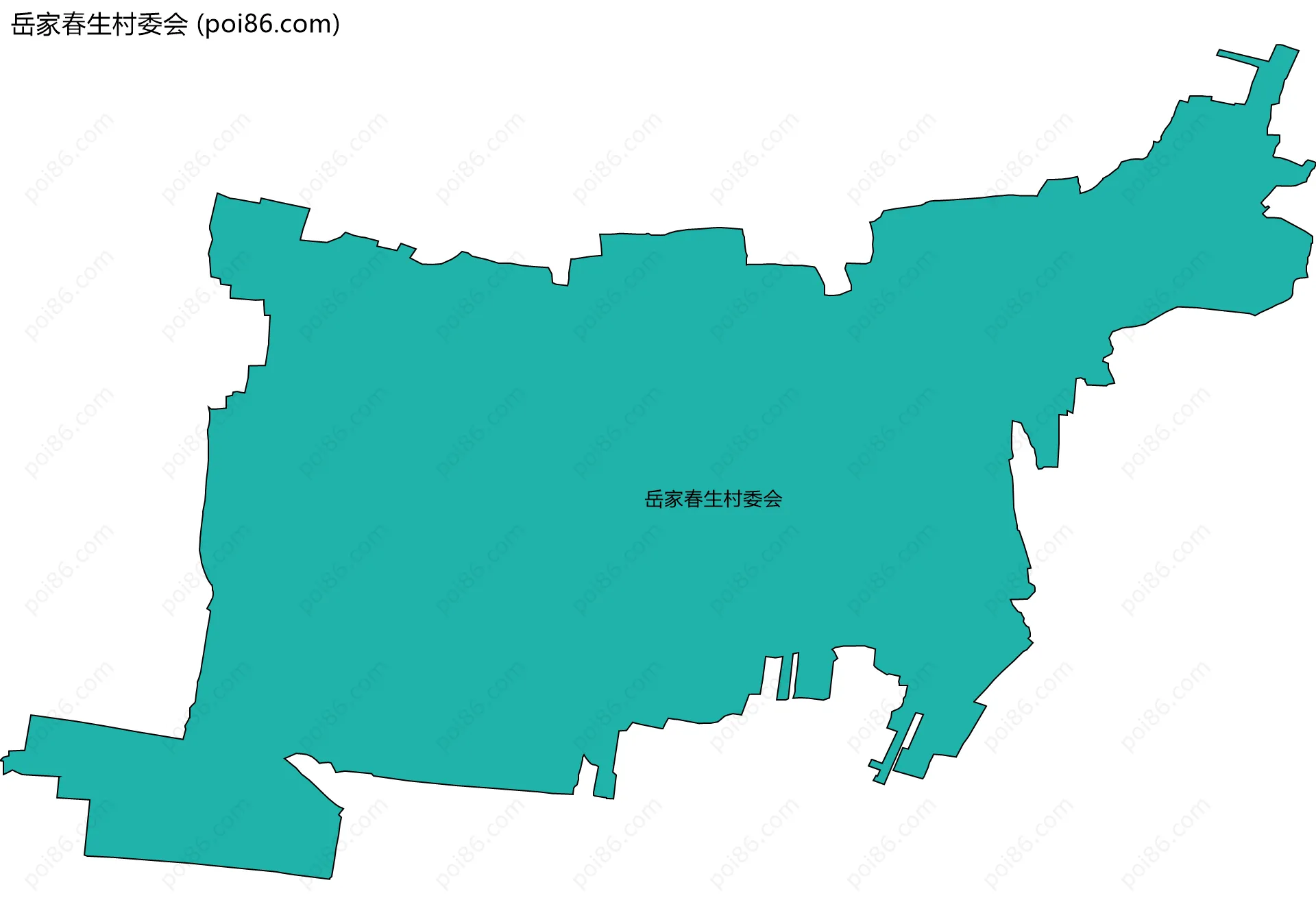 岳家春生村委会边界地图