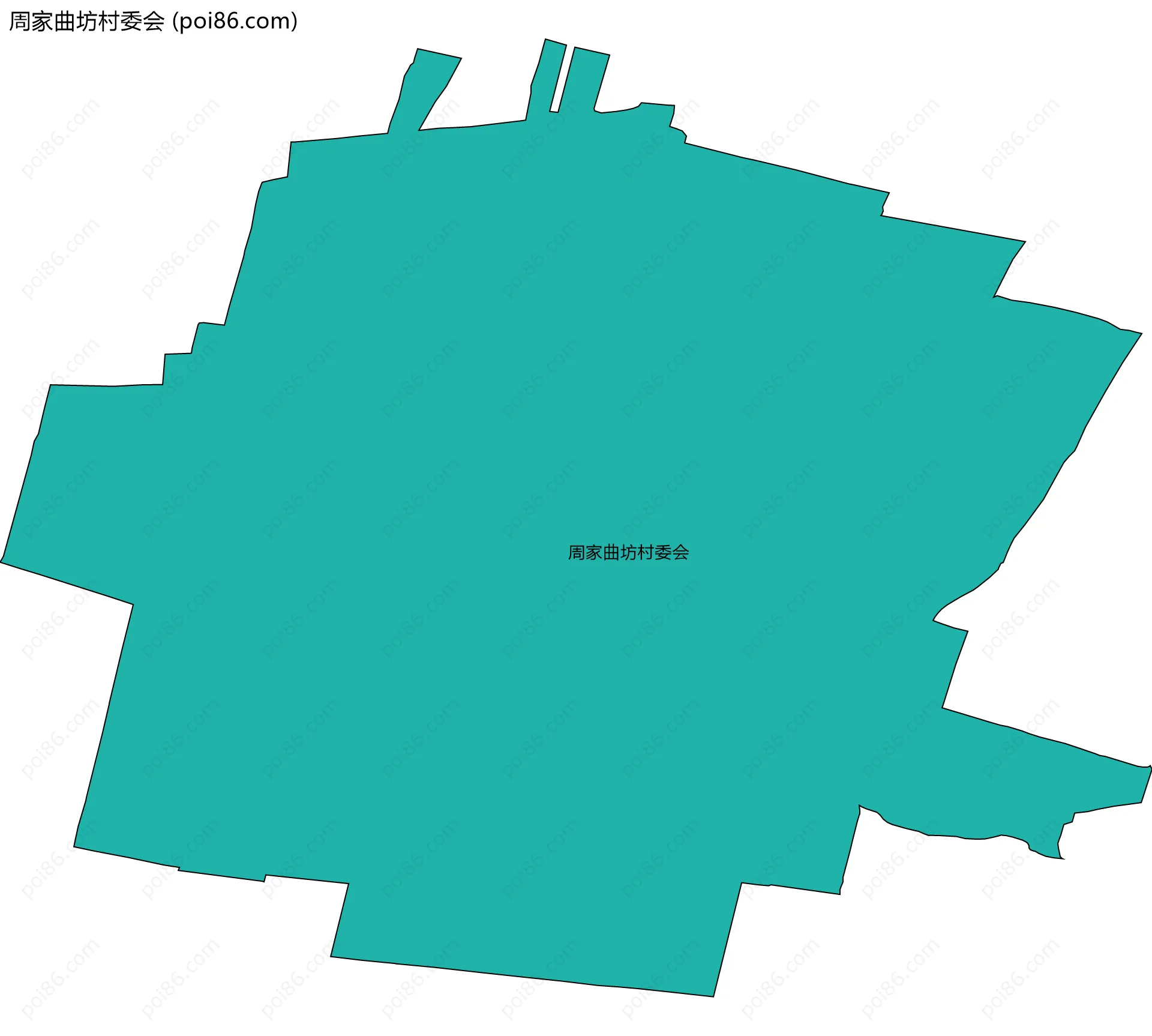 周家曲坊村委会边界地图