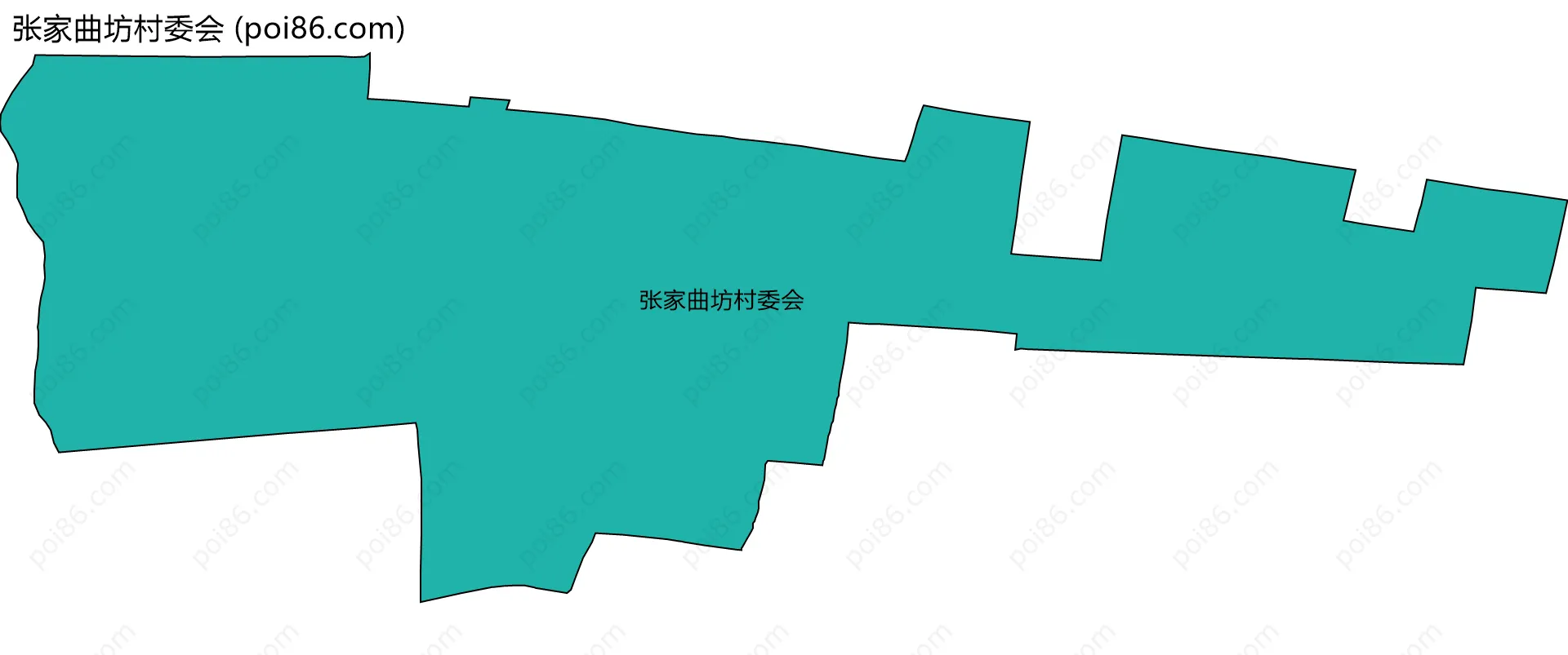 张家曲坊村委会边界地图