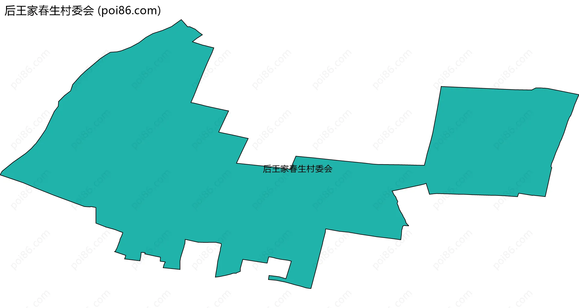 后王家春生村委会边界地图