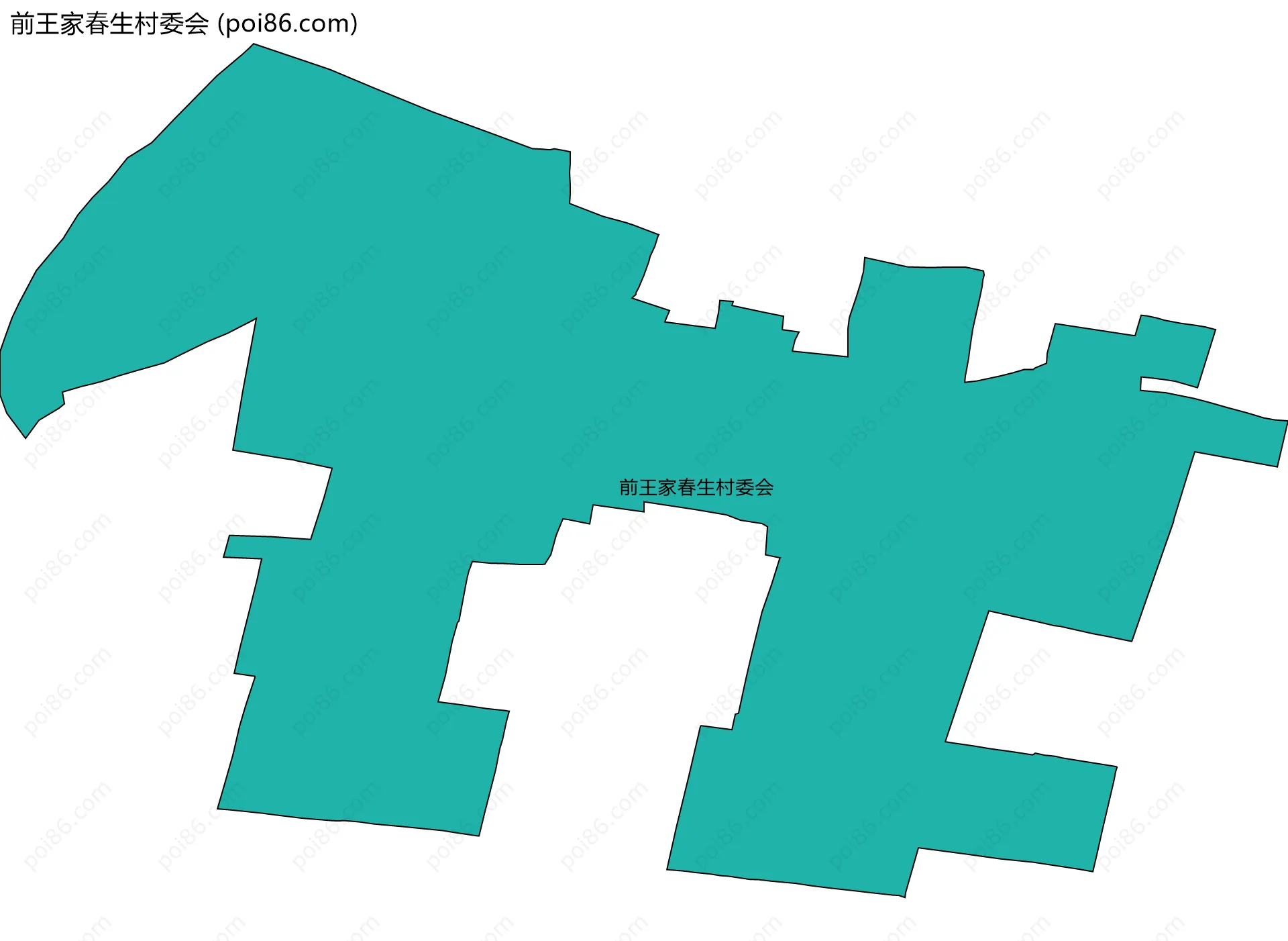 前王家春生村委会边界地图
