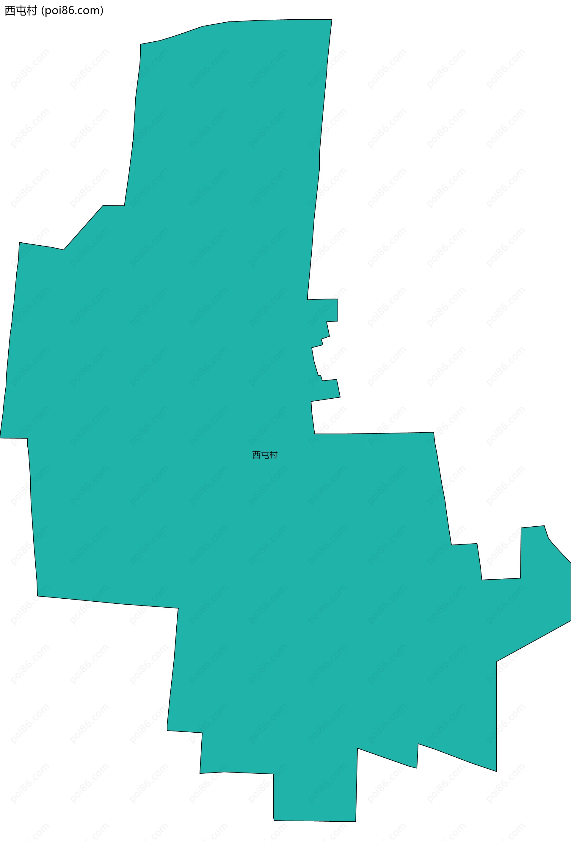 西屯村边界地图