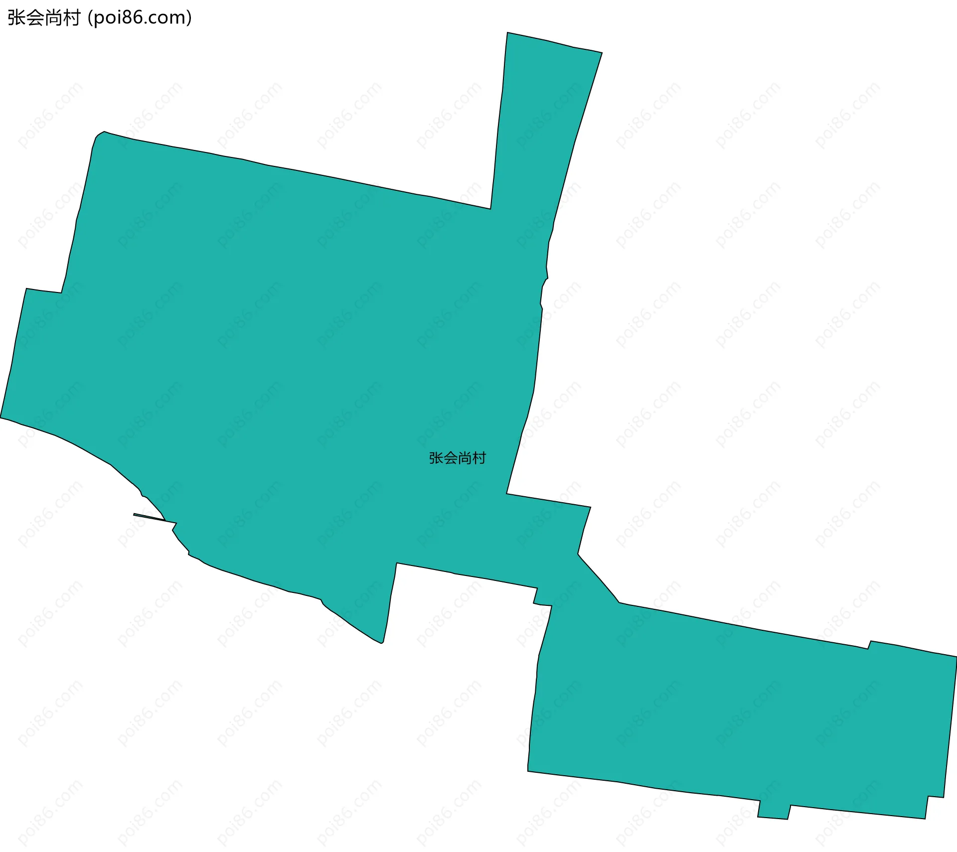 张会尚村边界地图