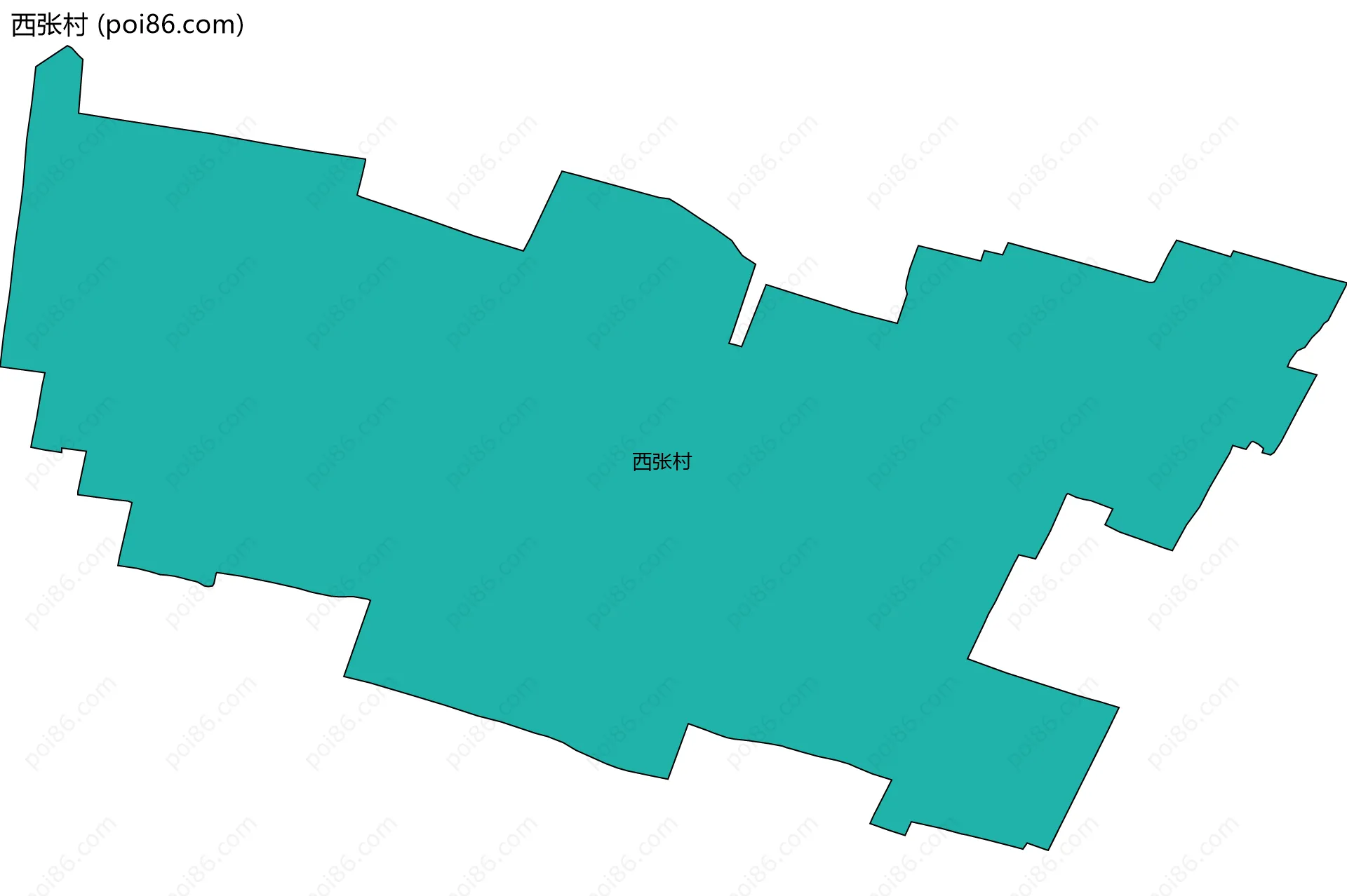 西张村边界地图