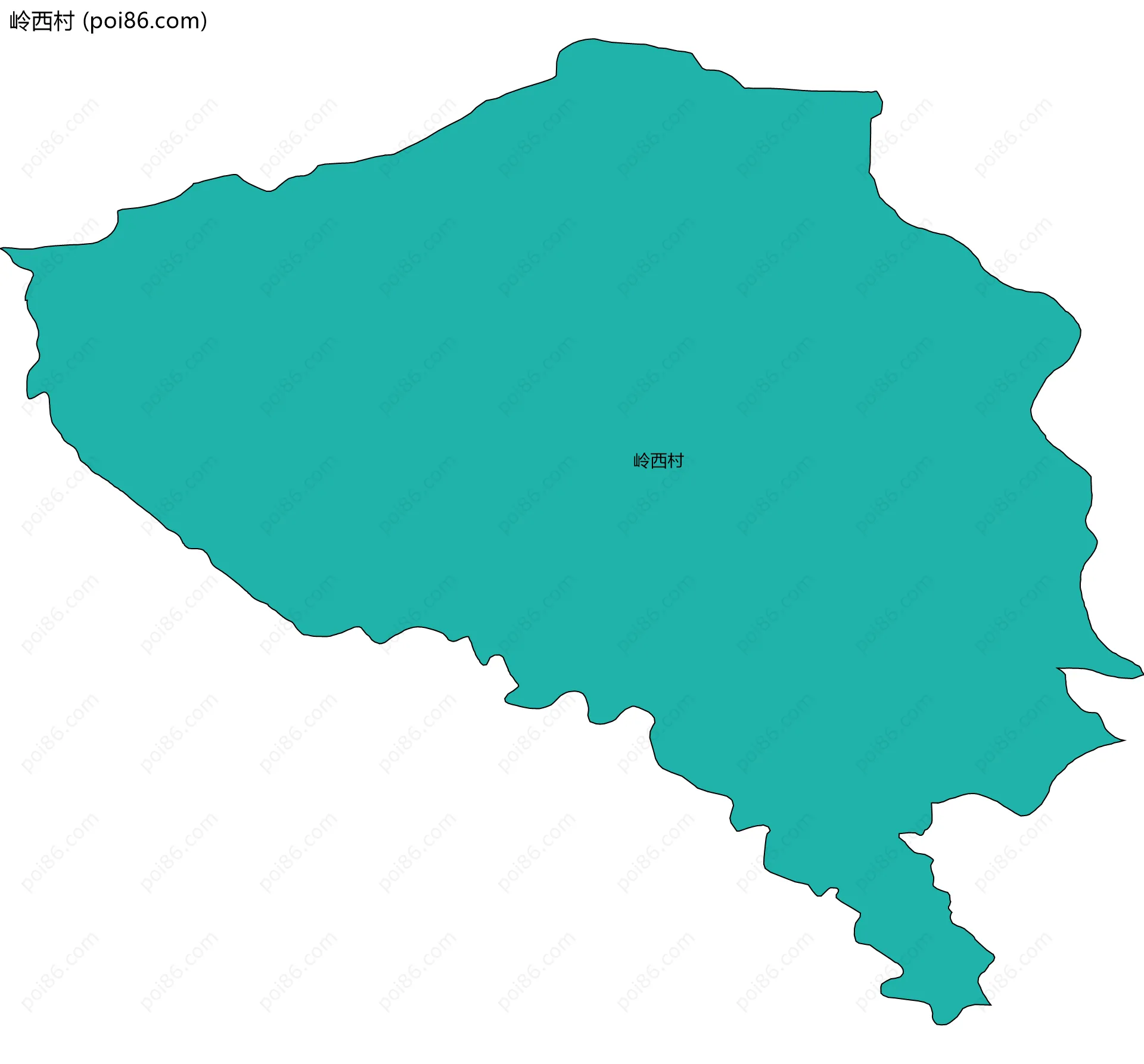 岭西村边界地图