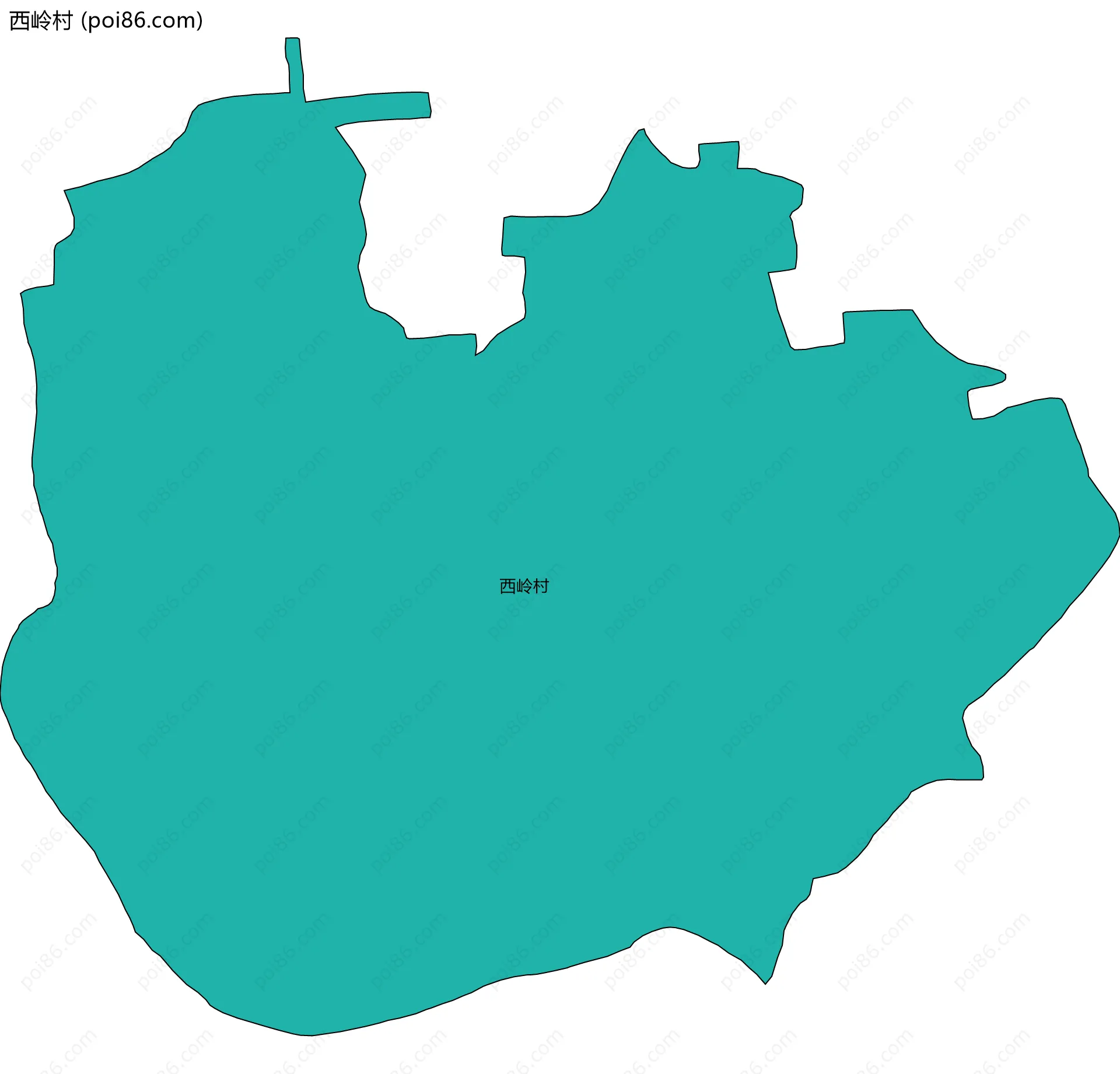 西岭村边界地图