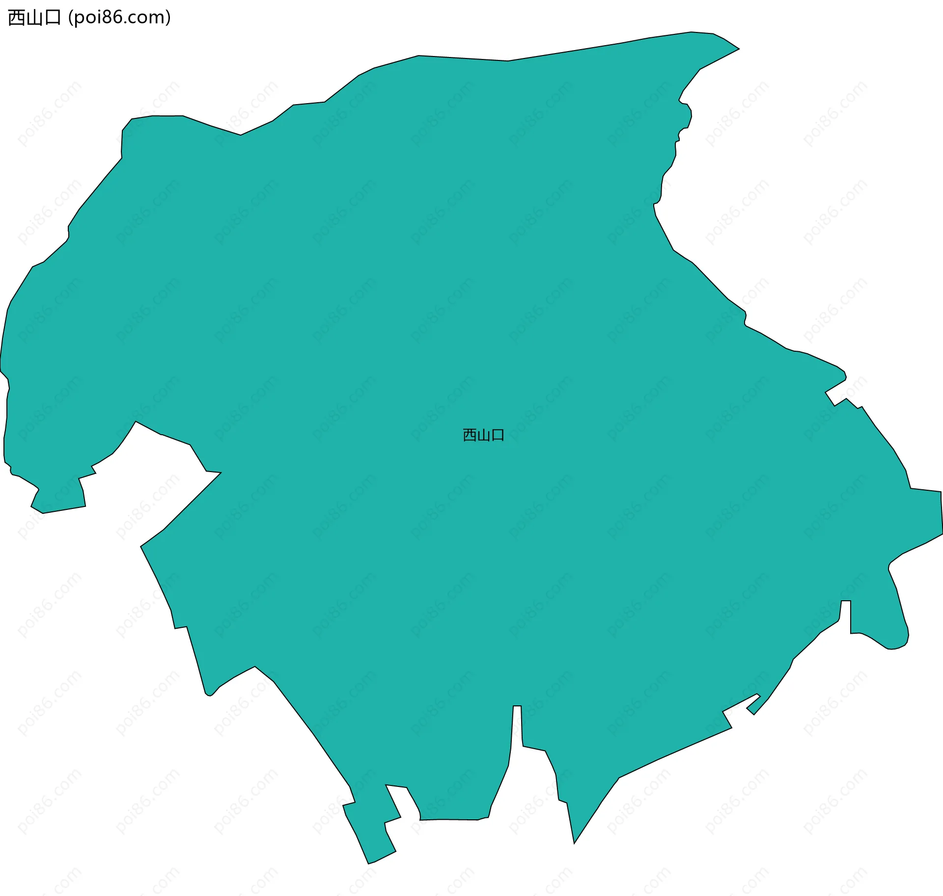西山口边界地图