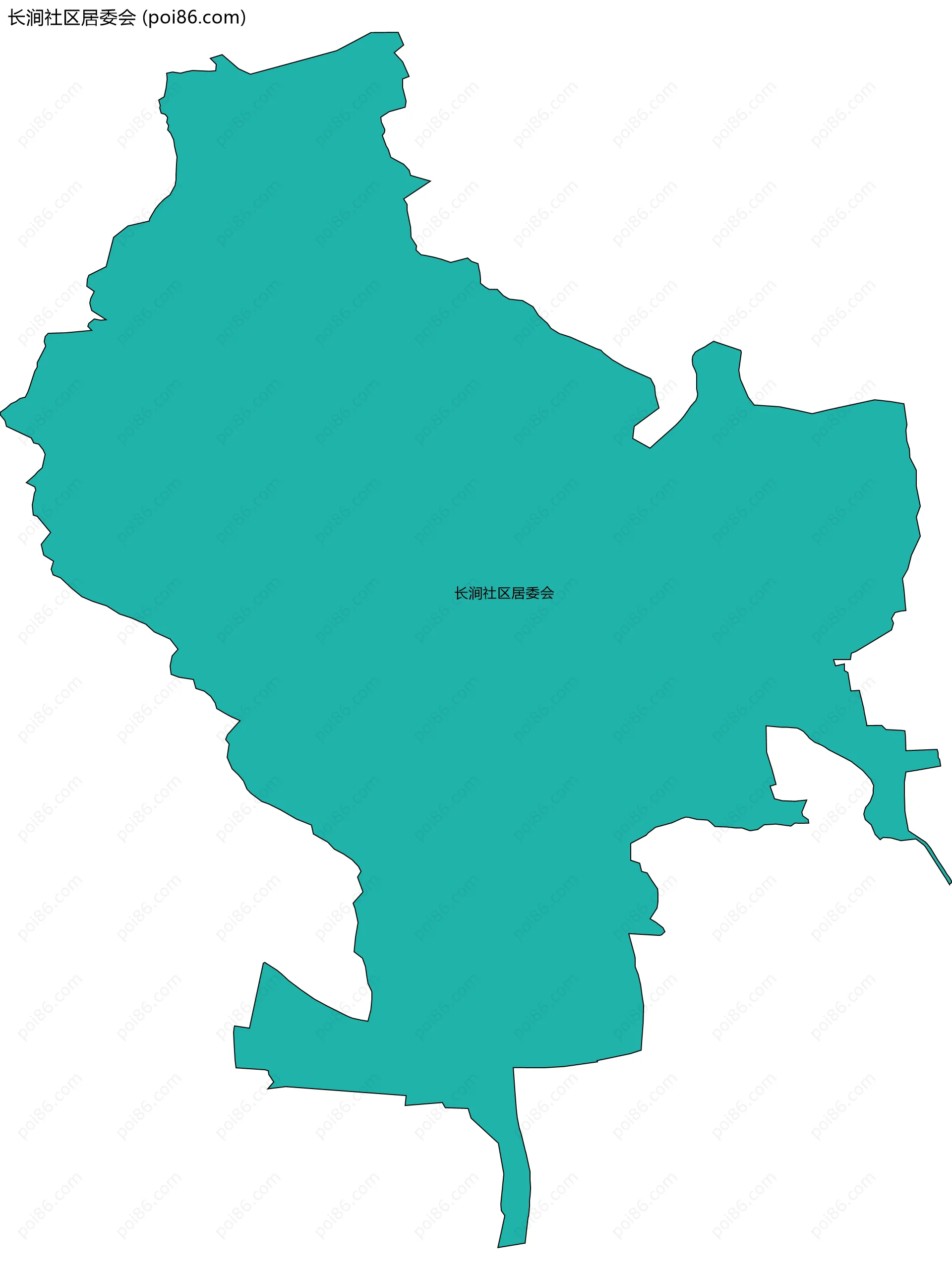 长涧社区居委会边界地图