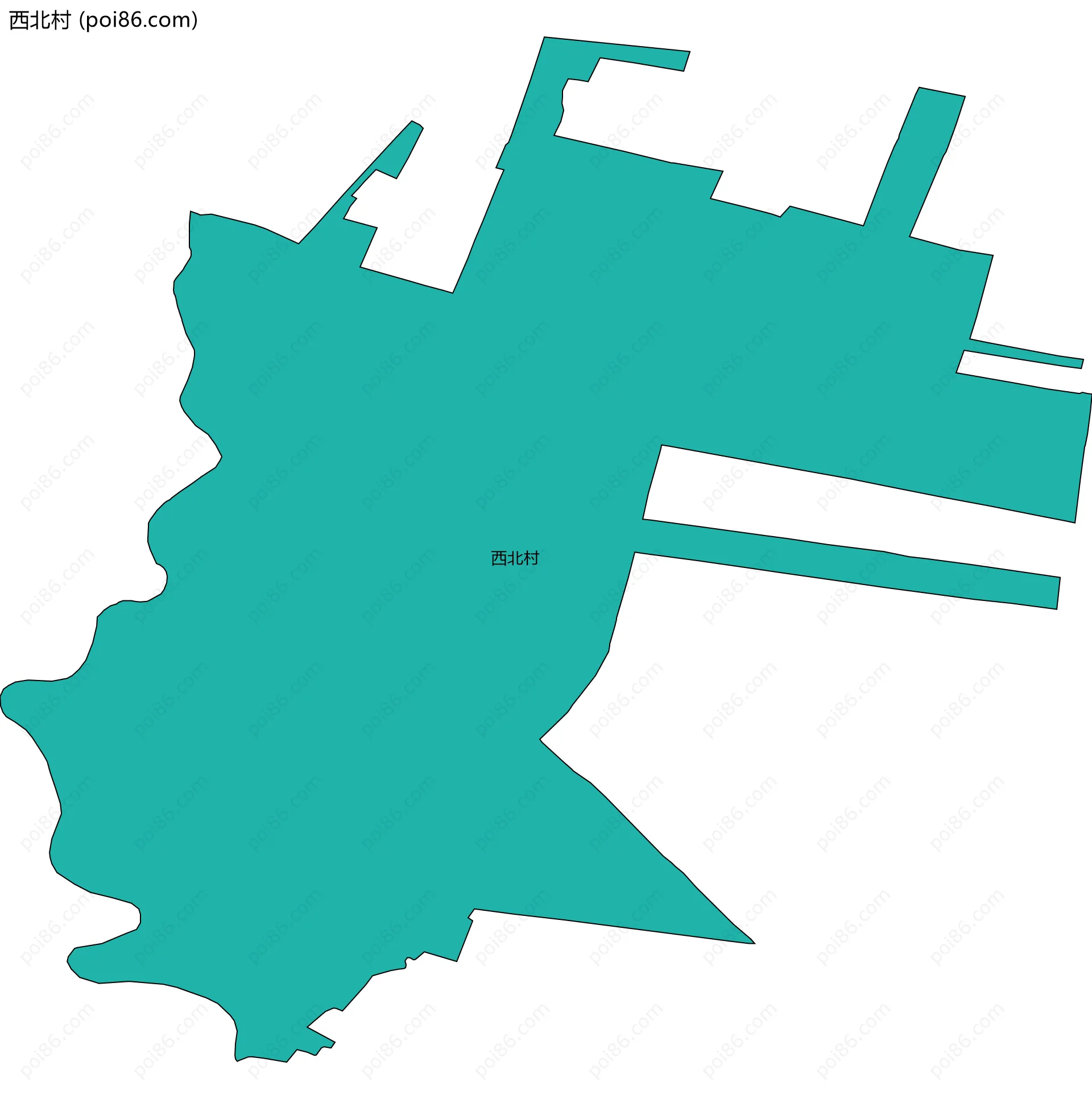 西北村边界地图