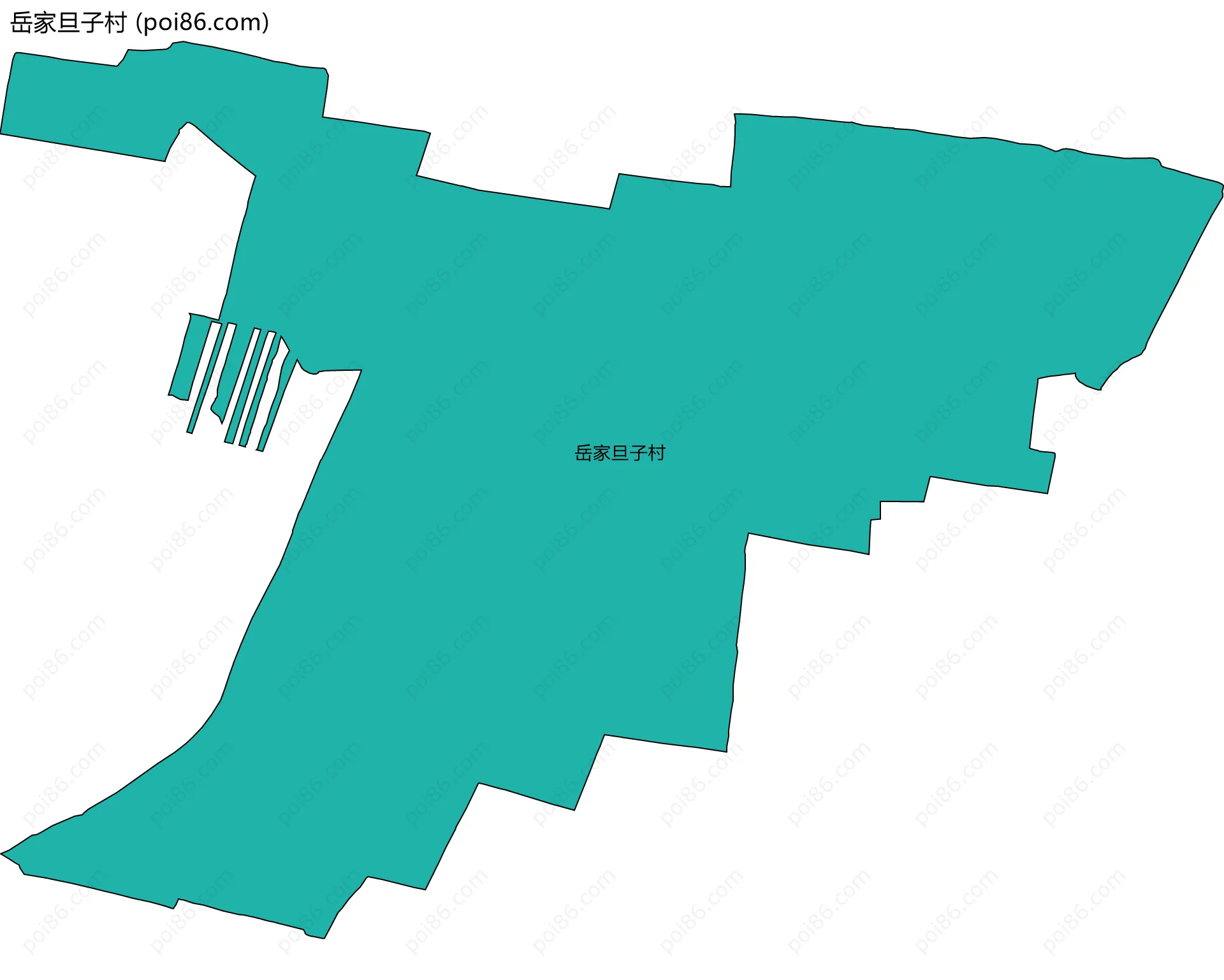 岳家旦子村边界地图