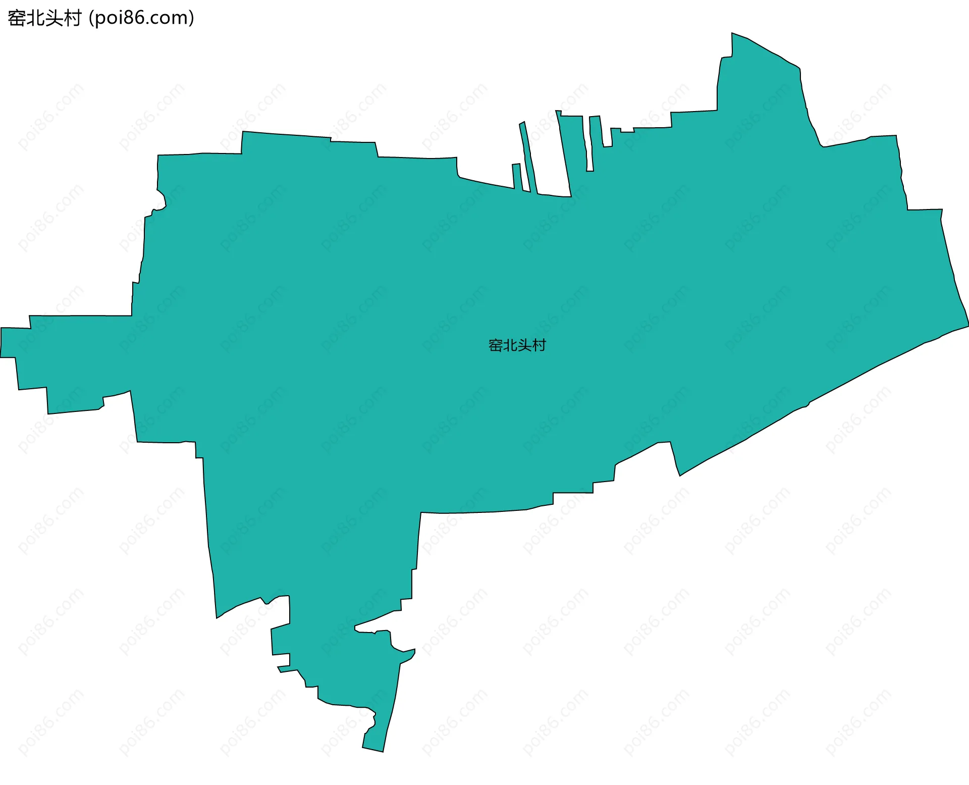 窑北头村边界地图