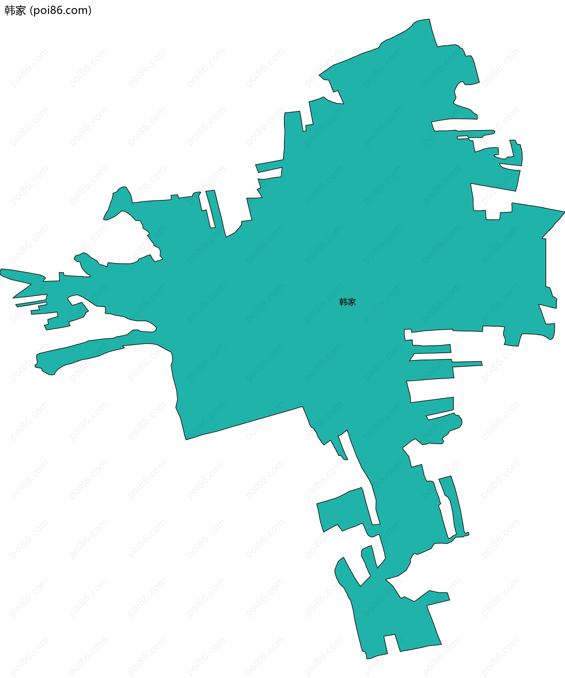 韩家边界地图
