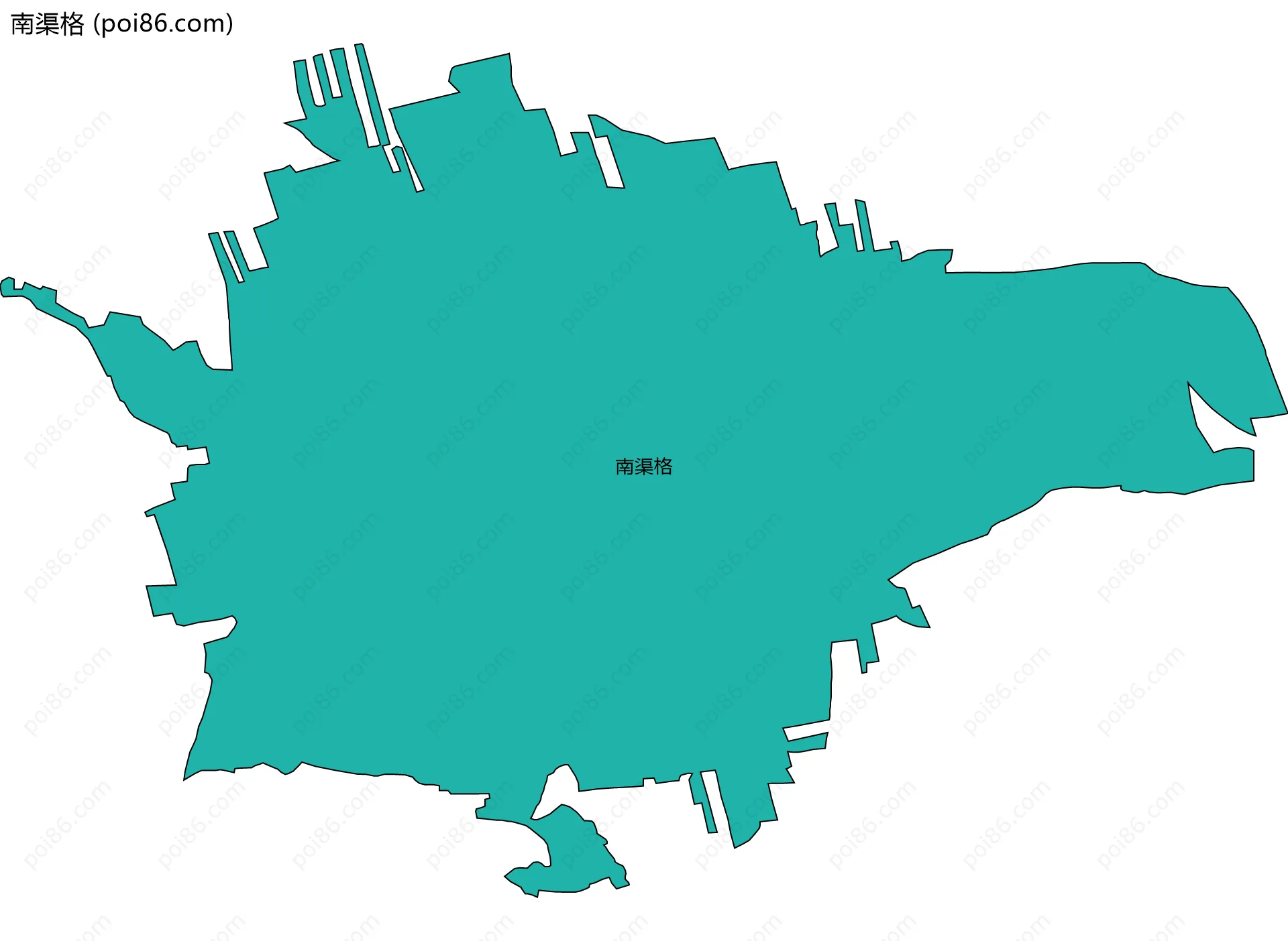 南渠格边界地图