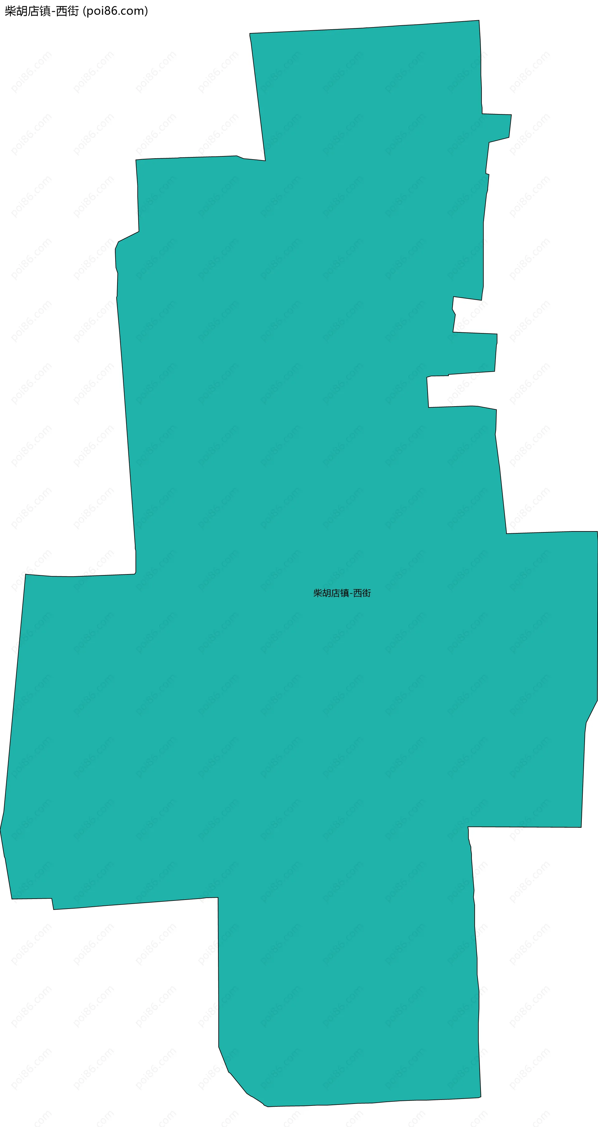 柴胡店镇-西街边界地图