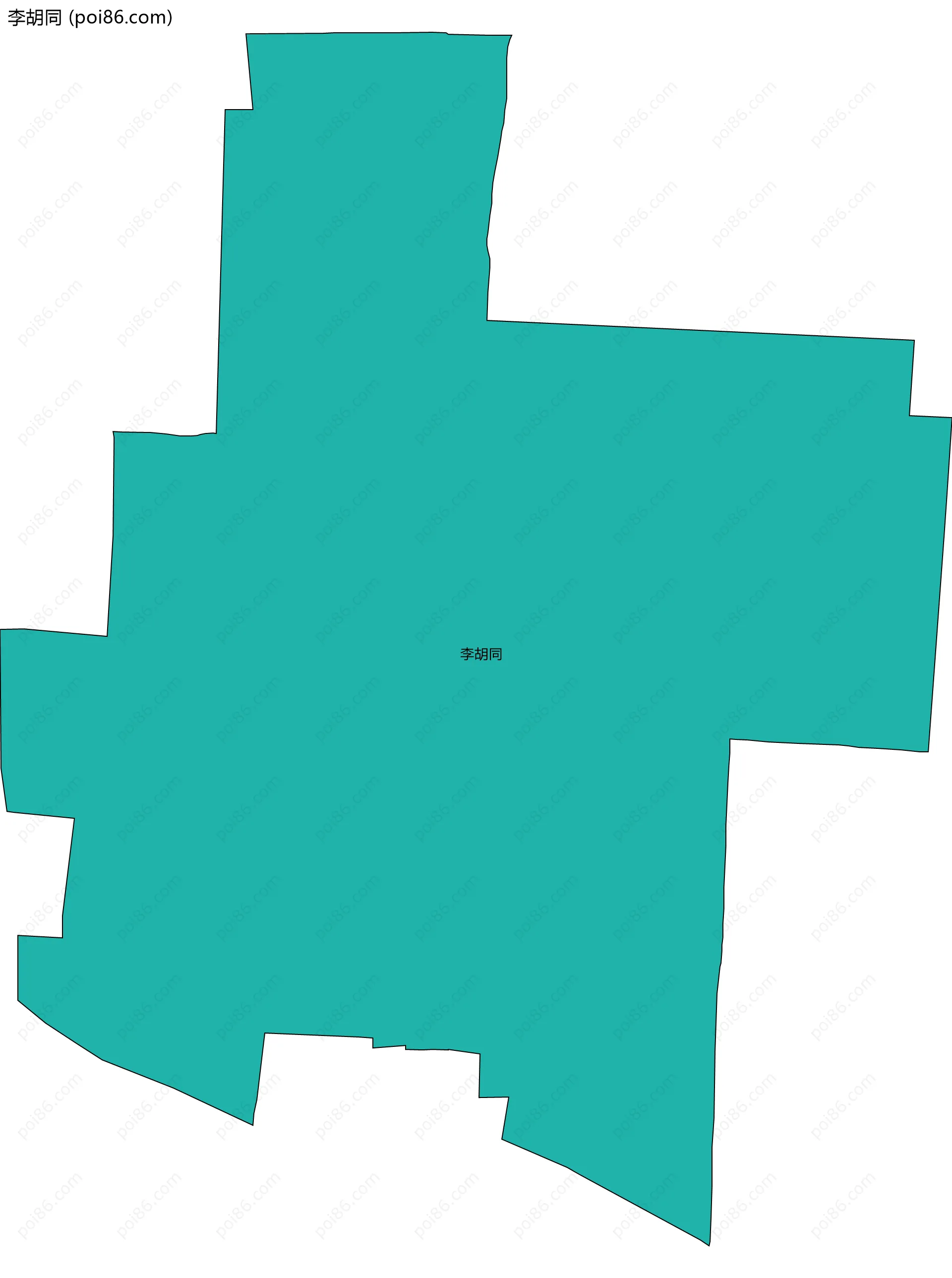 李胡同边界地图