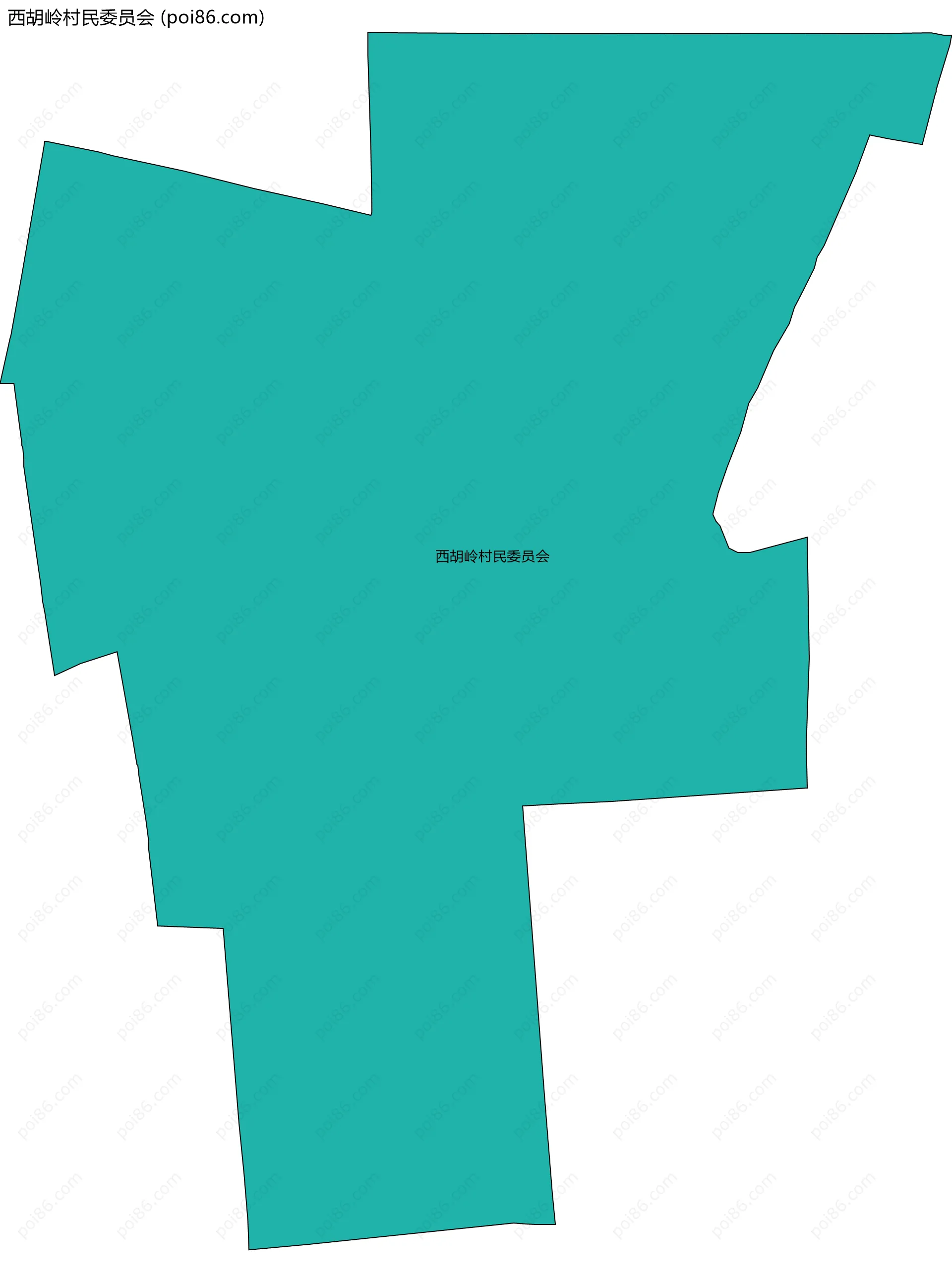 西胡岭村民委员会边界地图
