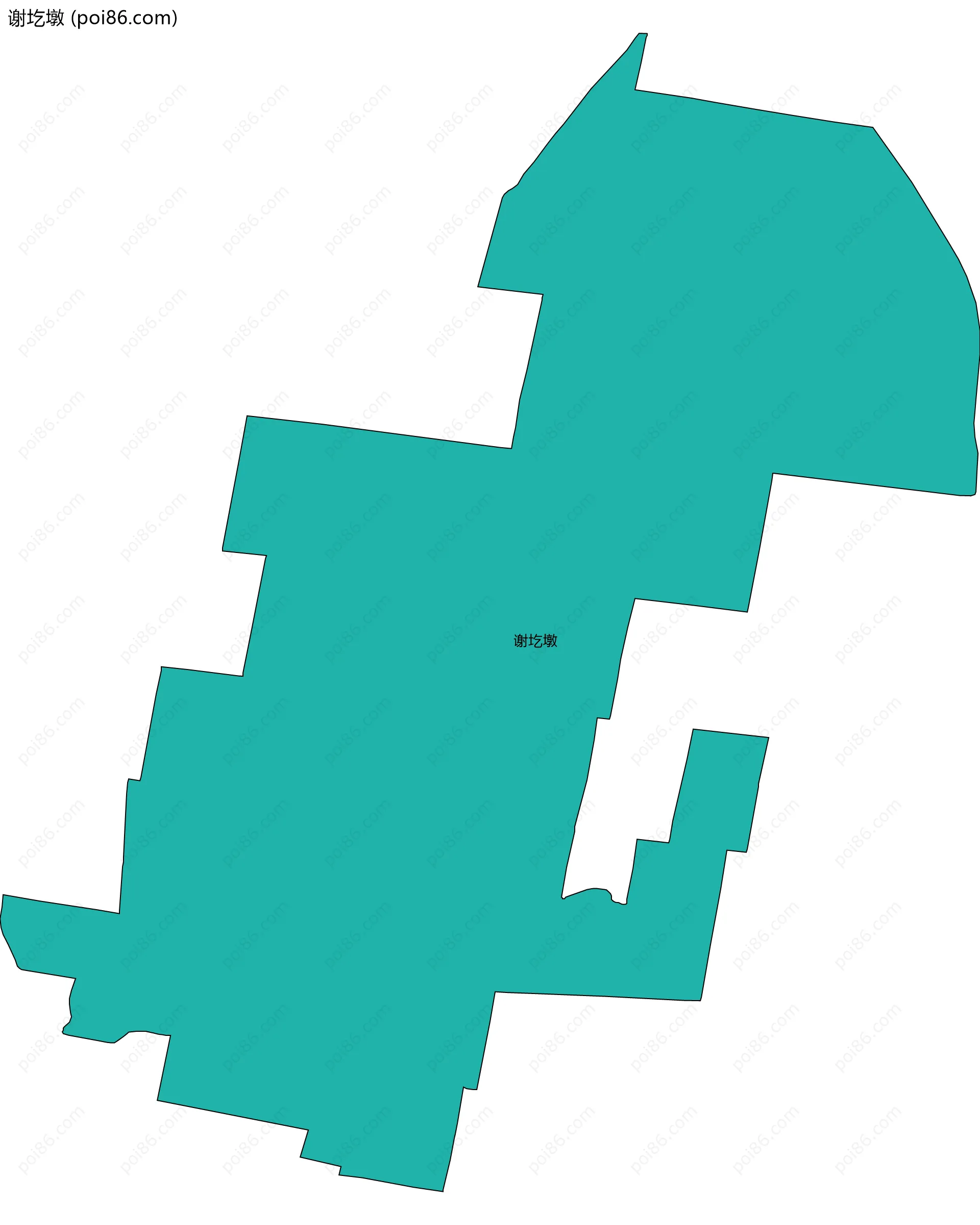 谢圪墩边界地图