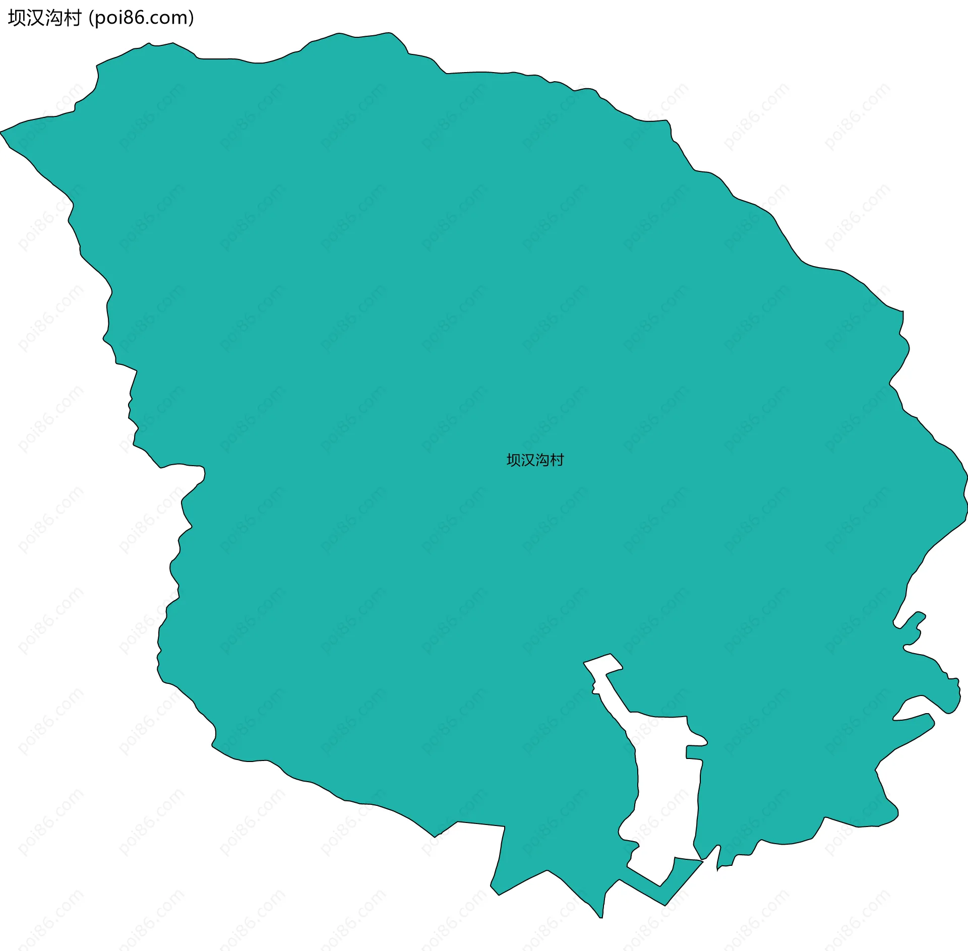 坝汉沟村边界地图