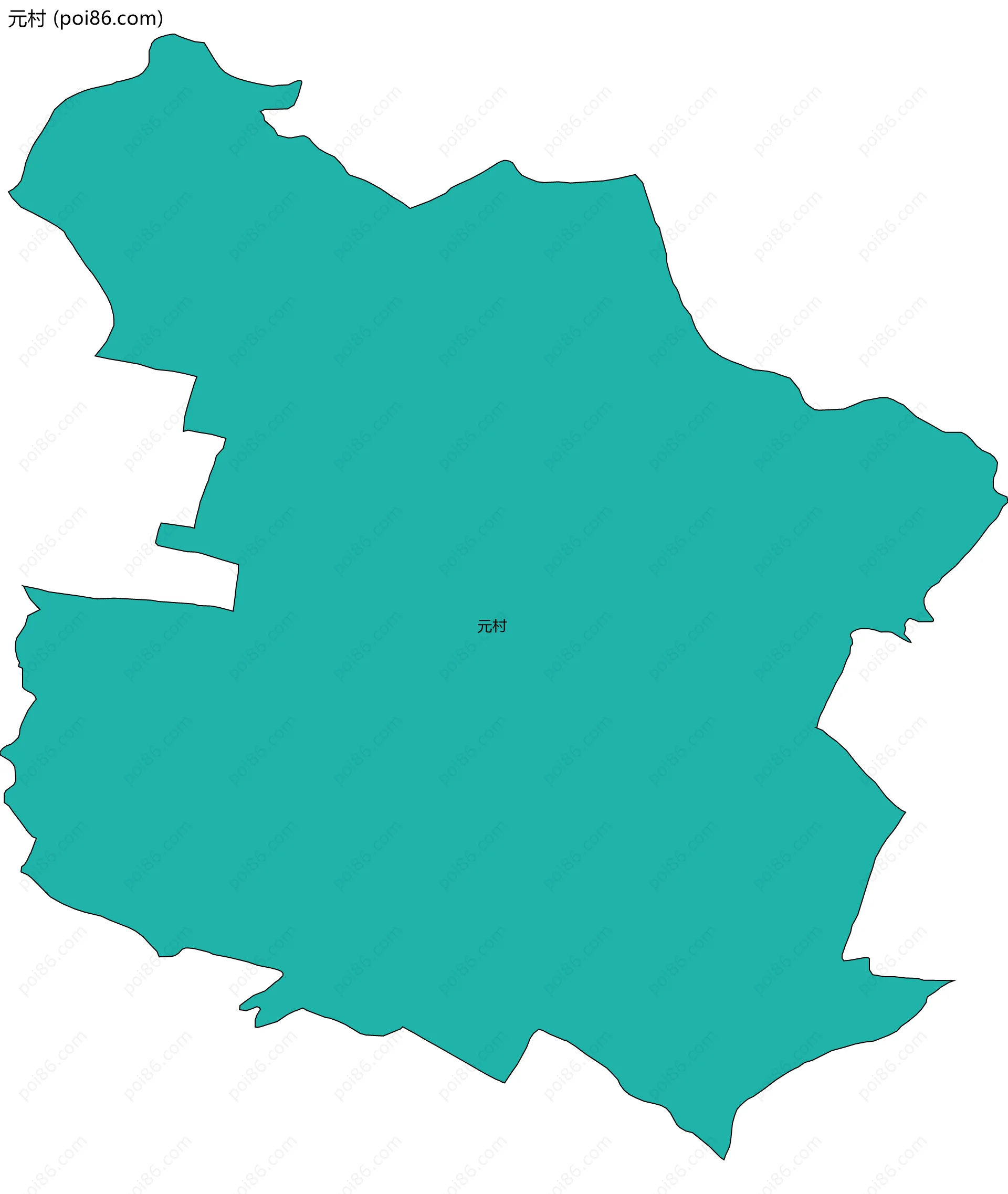元村边界地图
