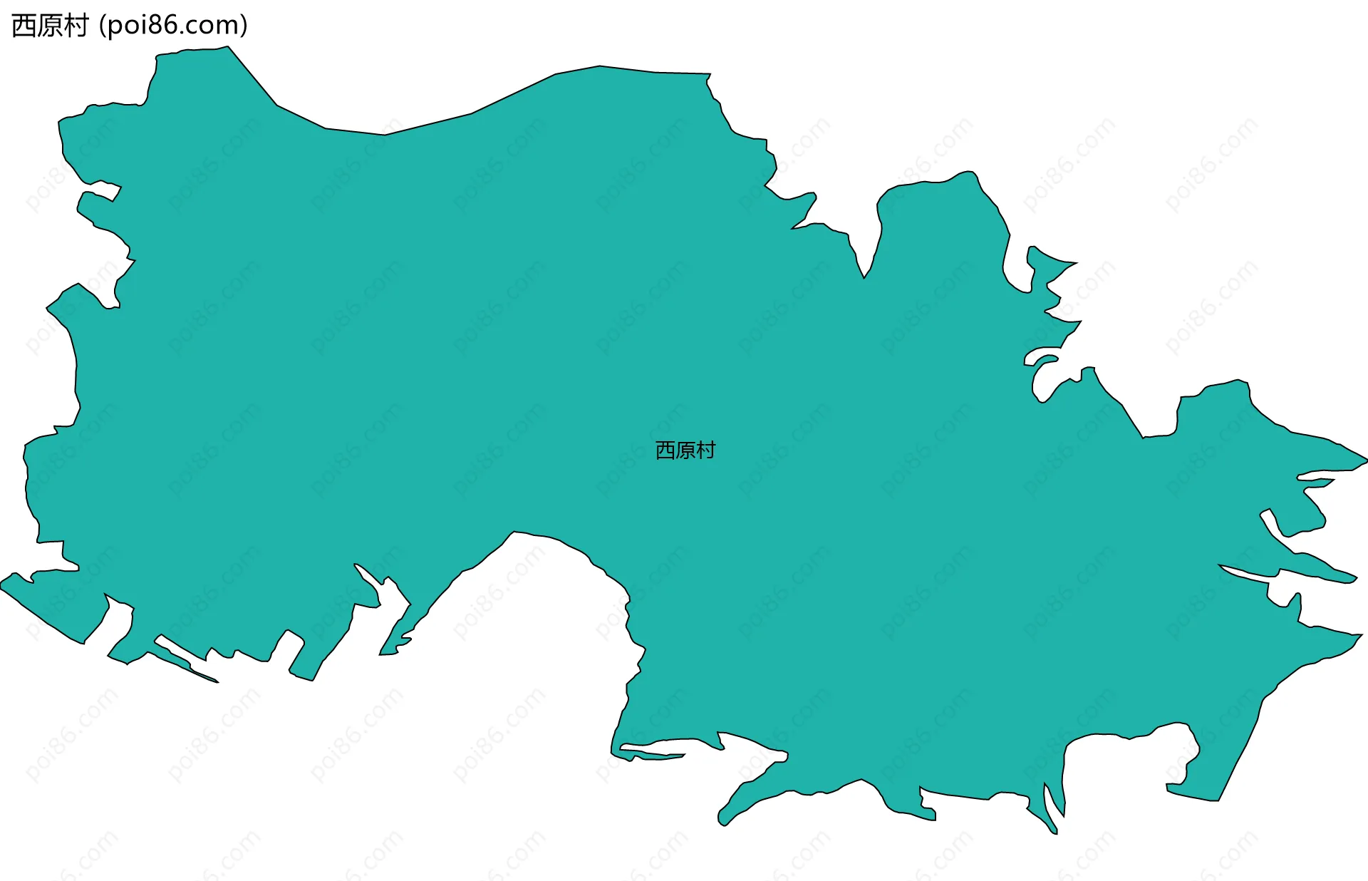 西原村边界地图