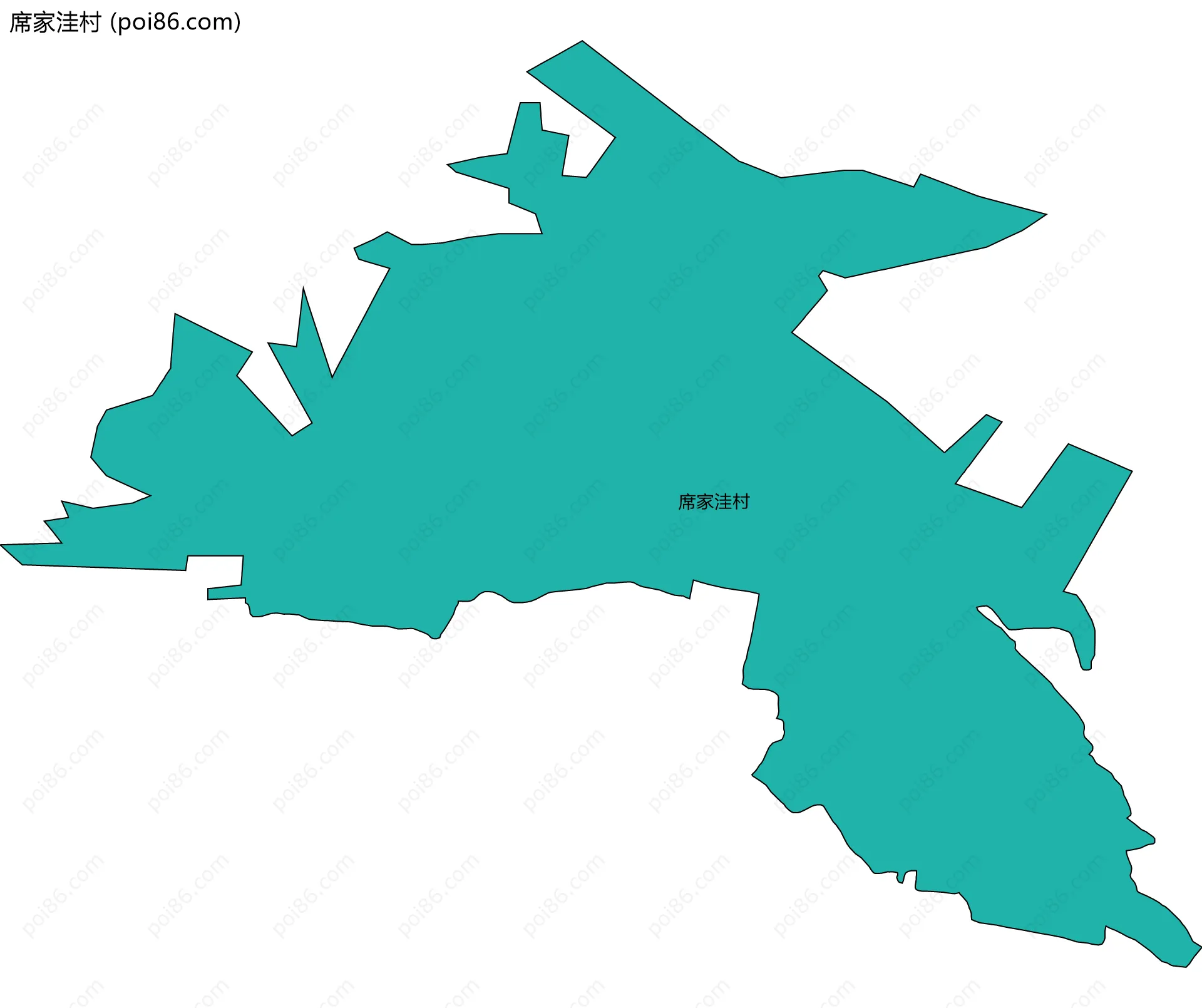 席家洼村边界地图