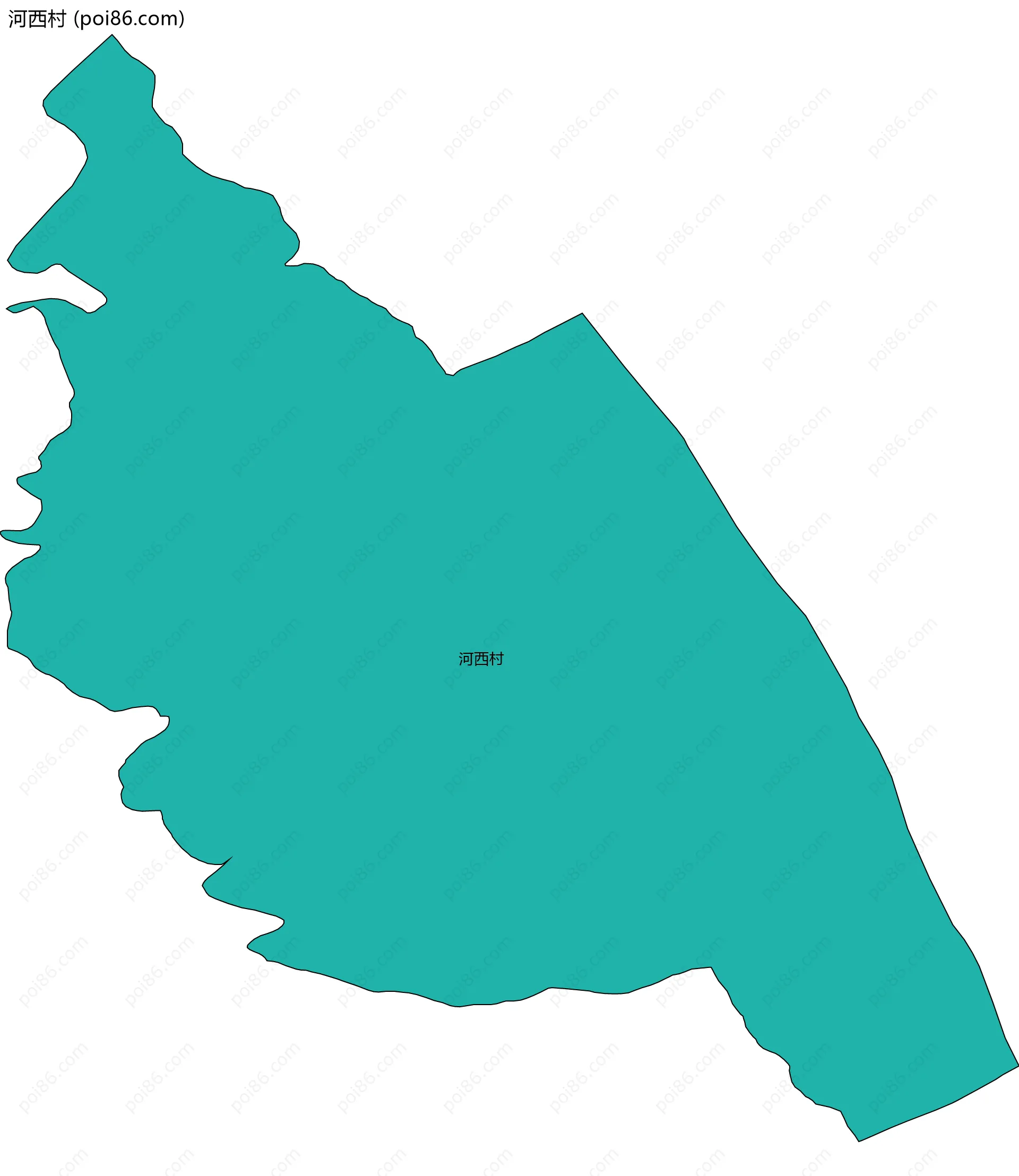 河西村边界地图