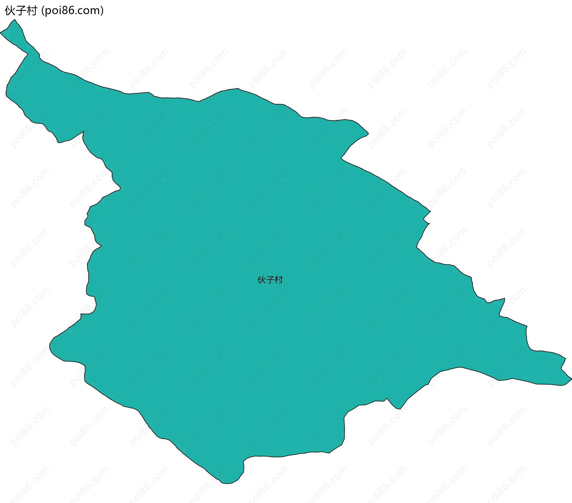 伙子村边界地图