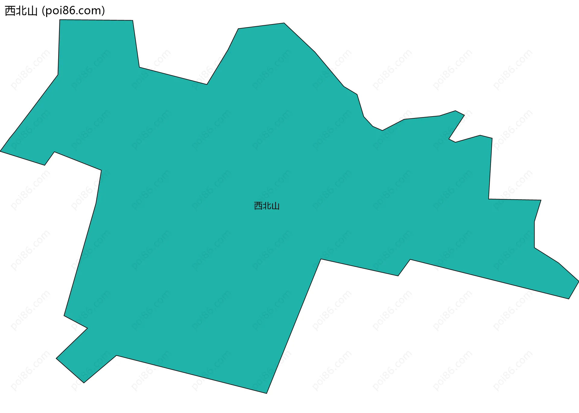 西北山边界地图