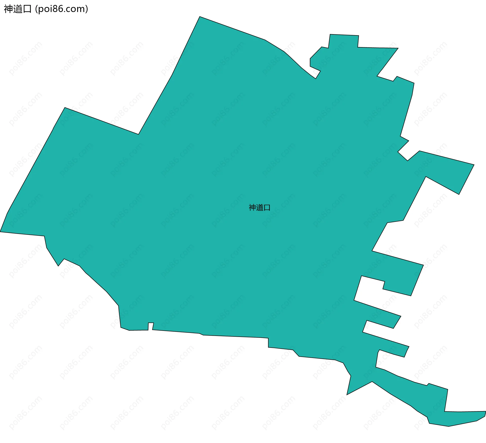 神道口边界地图