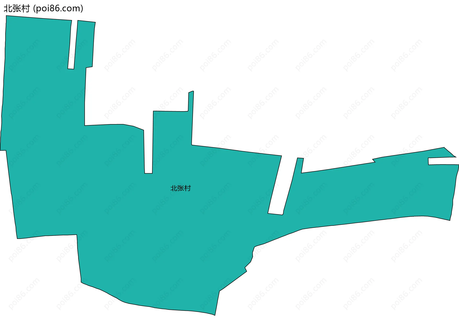 北张村边界地图