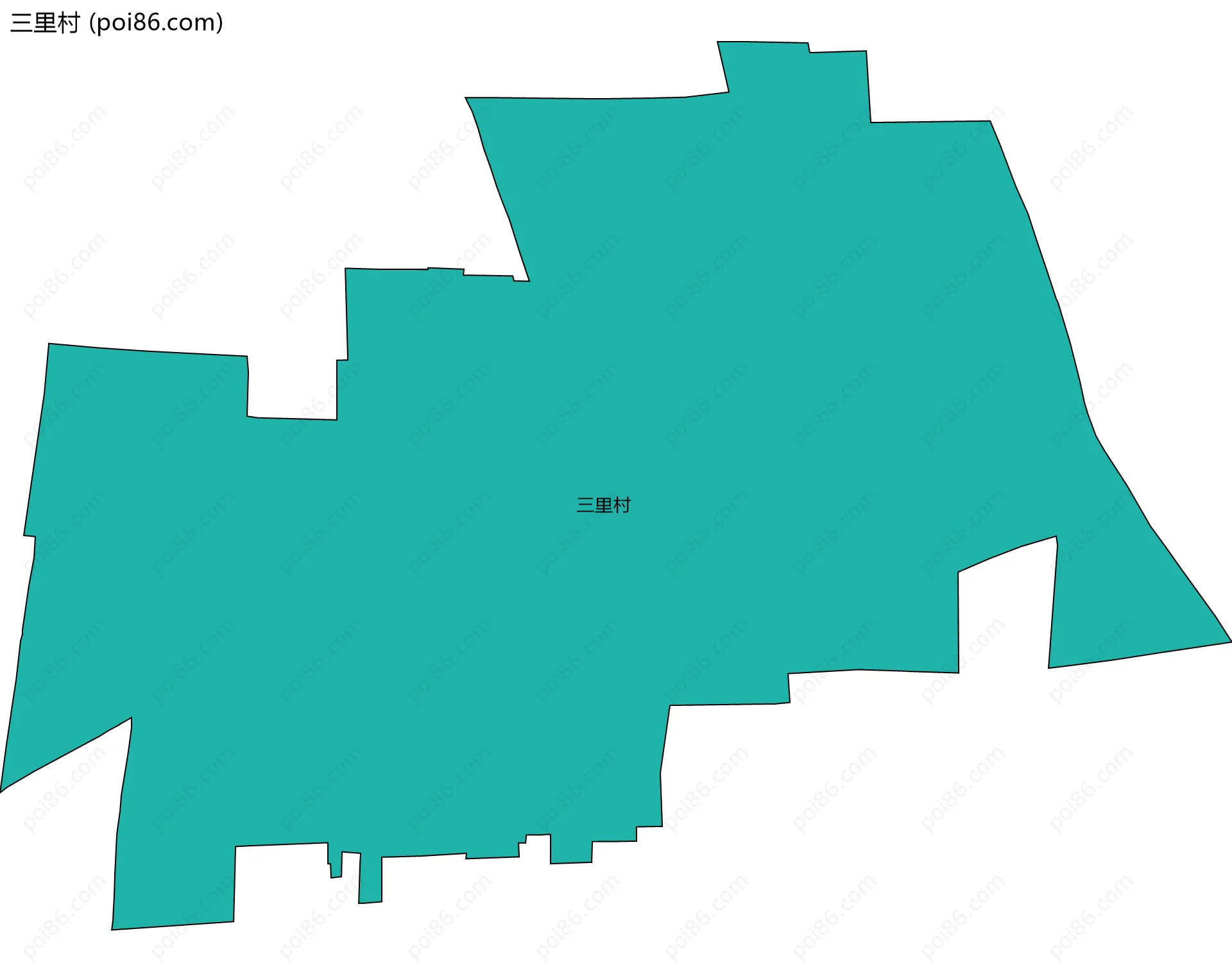 三里村边界地图