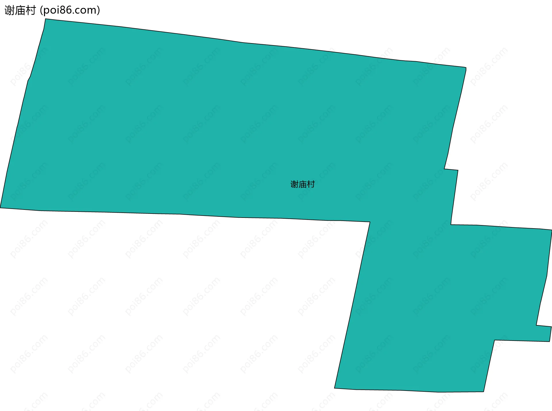 谢庙村边界地图