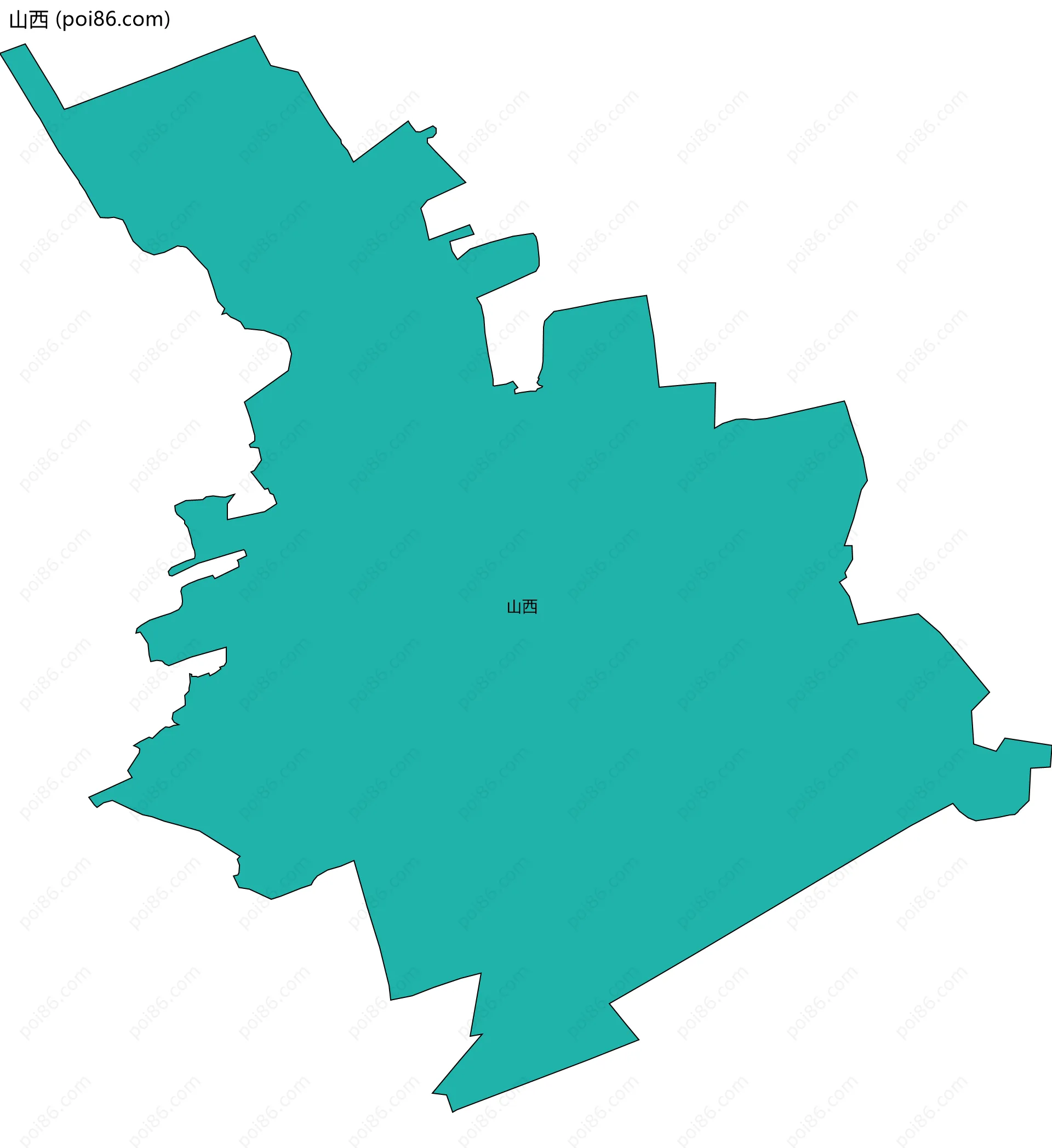 山西边界地图