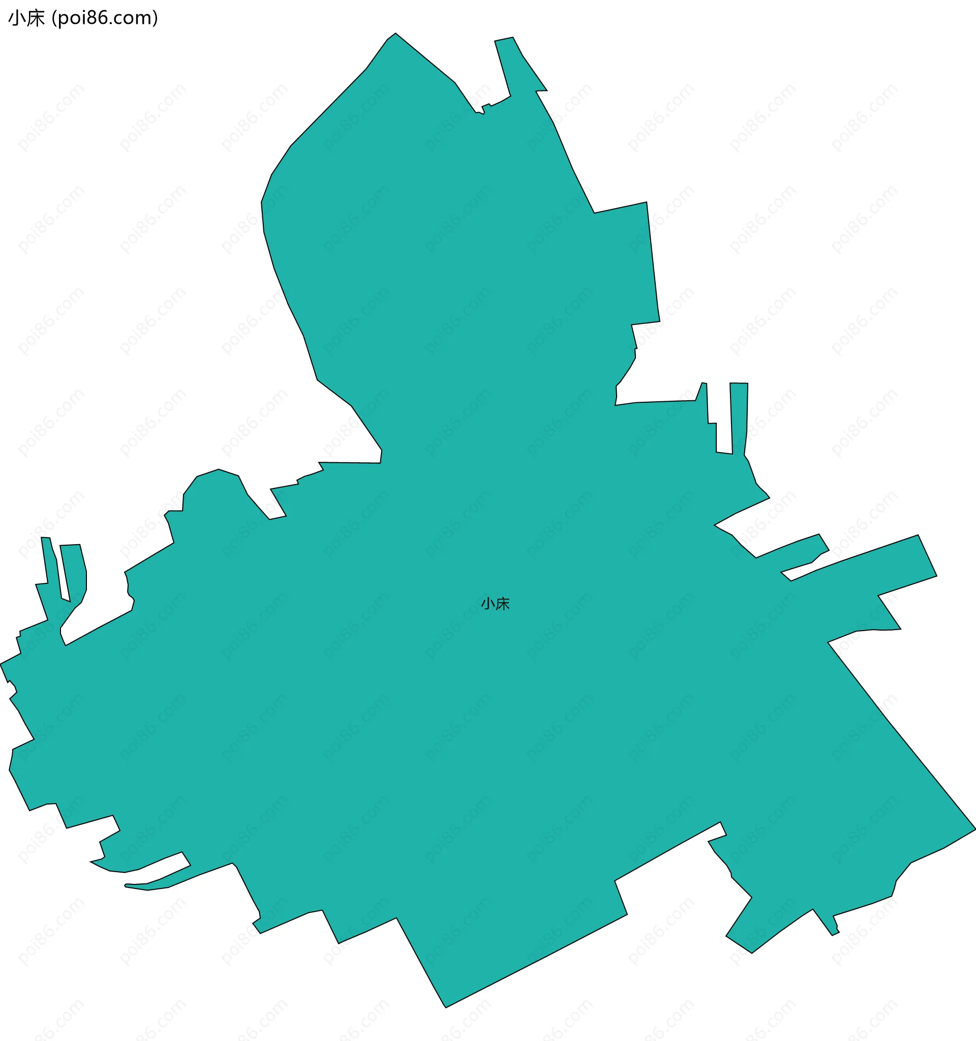 小床边界地图