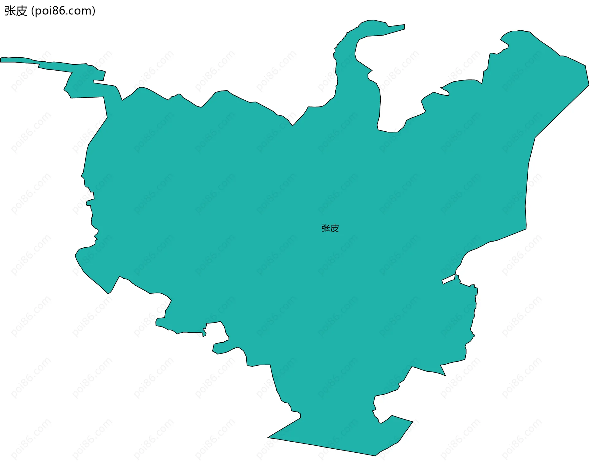 张皮边界地图