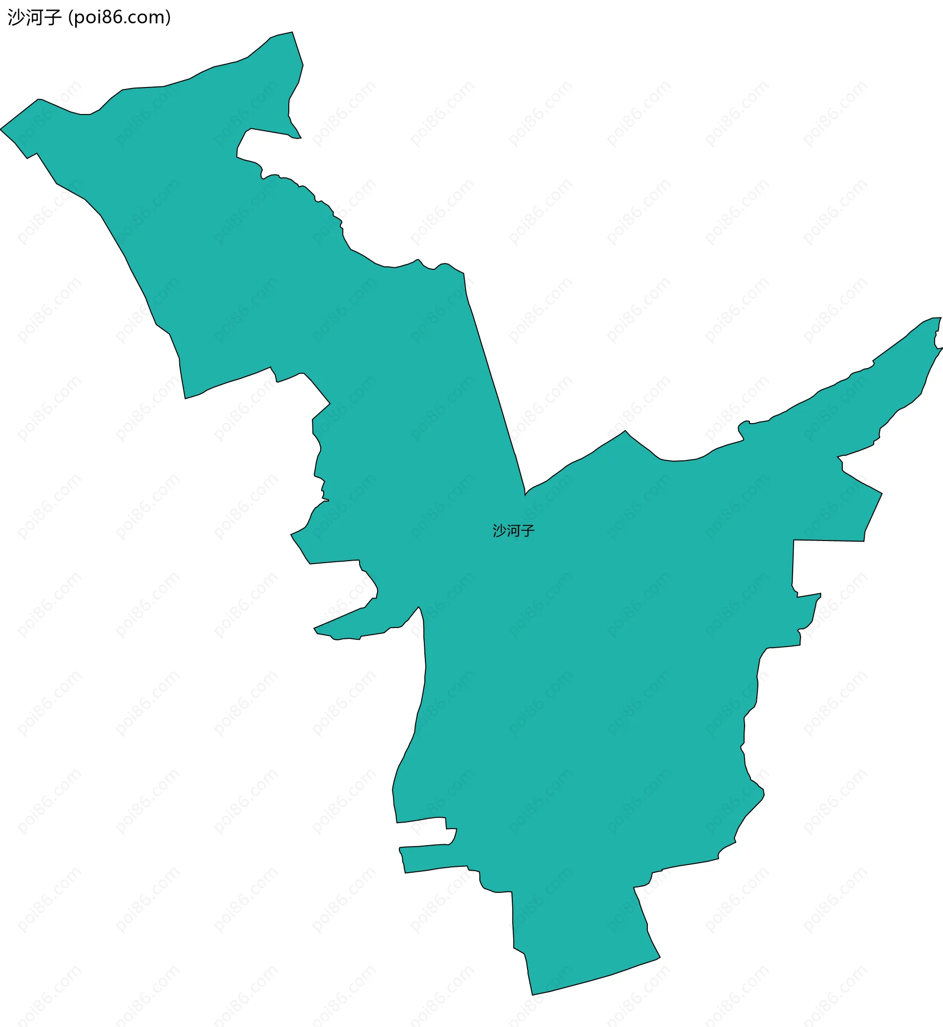 沙河子边界地图
